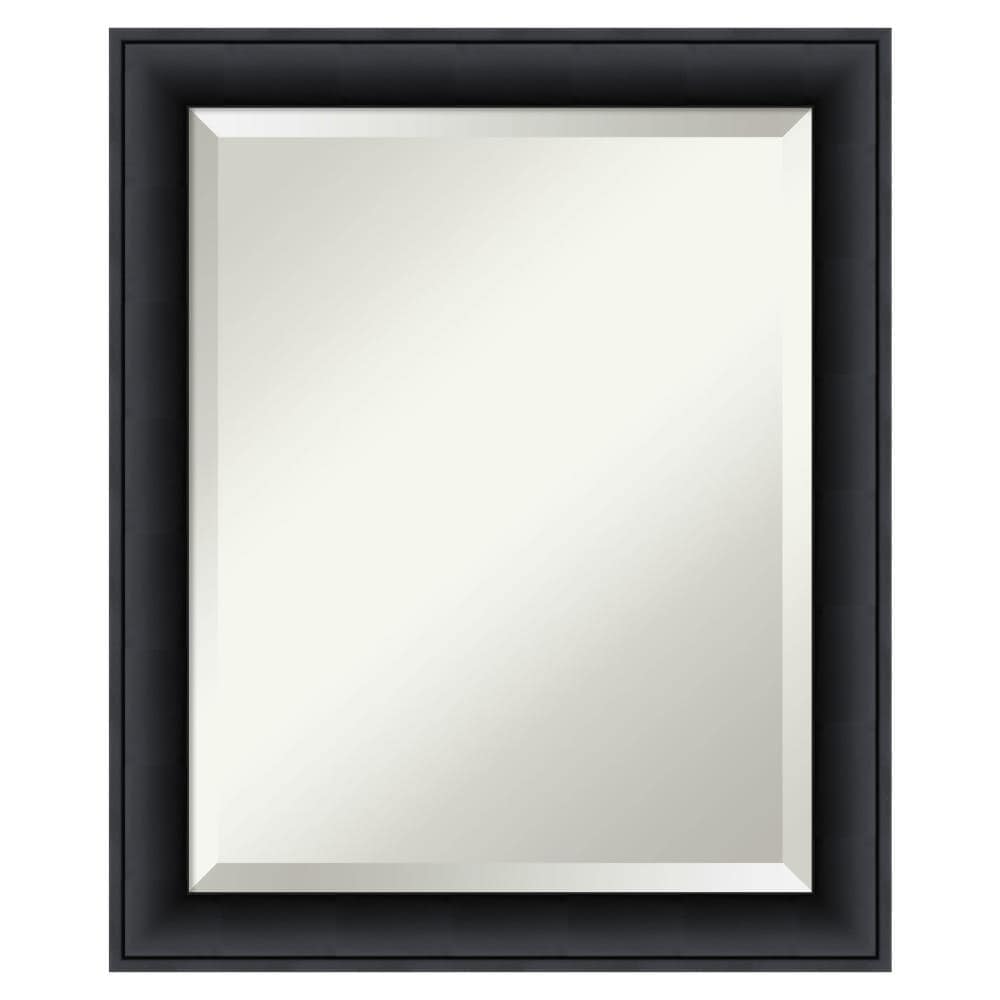 Nero Black Beveled Wood Bathroom Wall Mirror 23.5 x 19.5 in