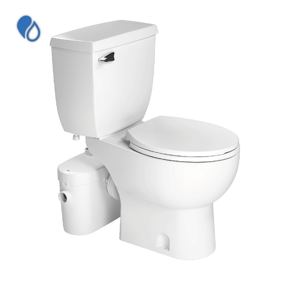 SANIFLO Saniaccess2 White Round Chair Height 2-piece Soft Close Toilet ...