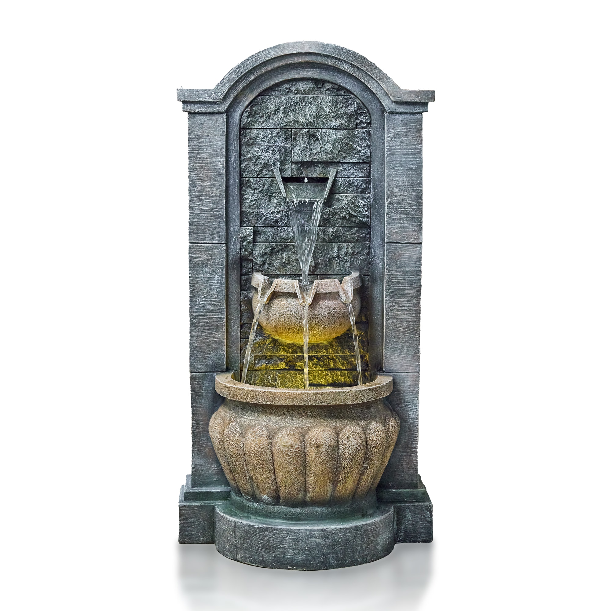Vbal LSFF17 30.12-in H Resin Electric Powered Wall Outdoor Fountain Pump Included