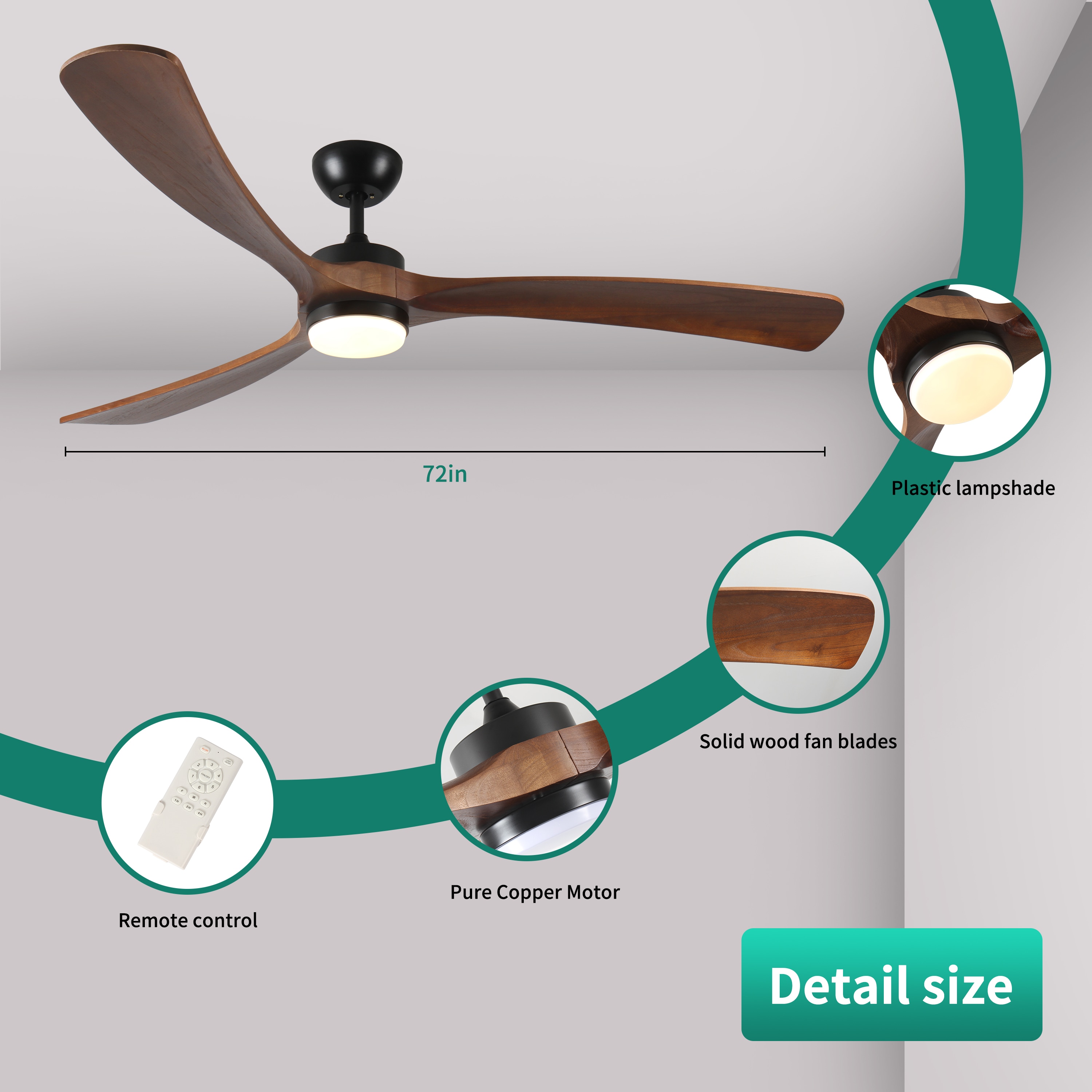 WELLFOR AMYU-16WH Ceiling-Fans - View #3