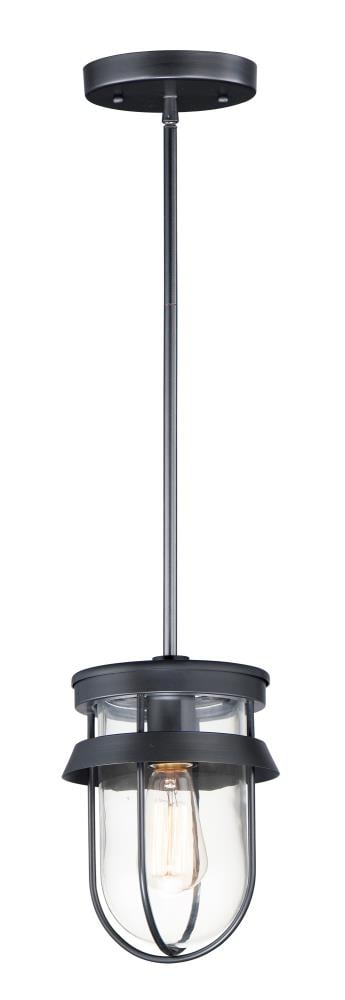 Maxim Lighting 10268CLBK Breakwater 1 -Light 7-in Matte Black Semi Flush Mount Light