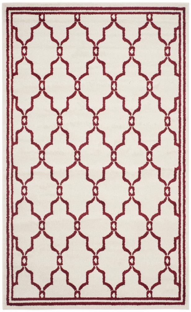 Safavieh AMT414H-4 Marion 4 x 6 (ft) Loomed Polypropylene Ivory/Red Rectangular Indoor/Outdoor Trellis Area rug