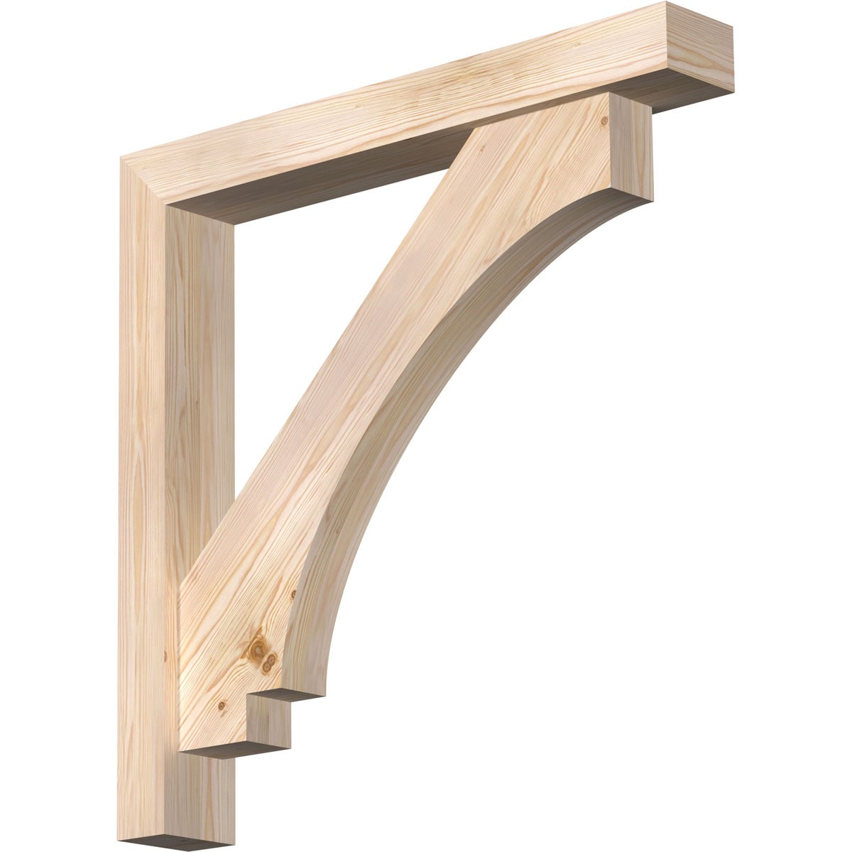 Ekena Millwork 1462961 Imperial block smooth bracket with offset brace Douglas Fir Wood Standard Bracket