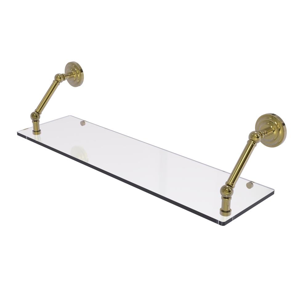 Allied Brass PQN-1-30-UNL Prestige Que New Unlacquered Brass Wall mount Bathroom Shelf ( 30-in x 8-in x 8-in )