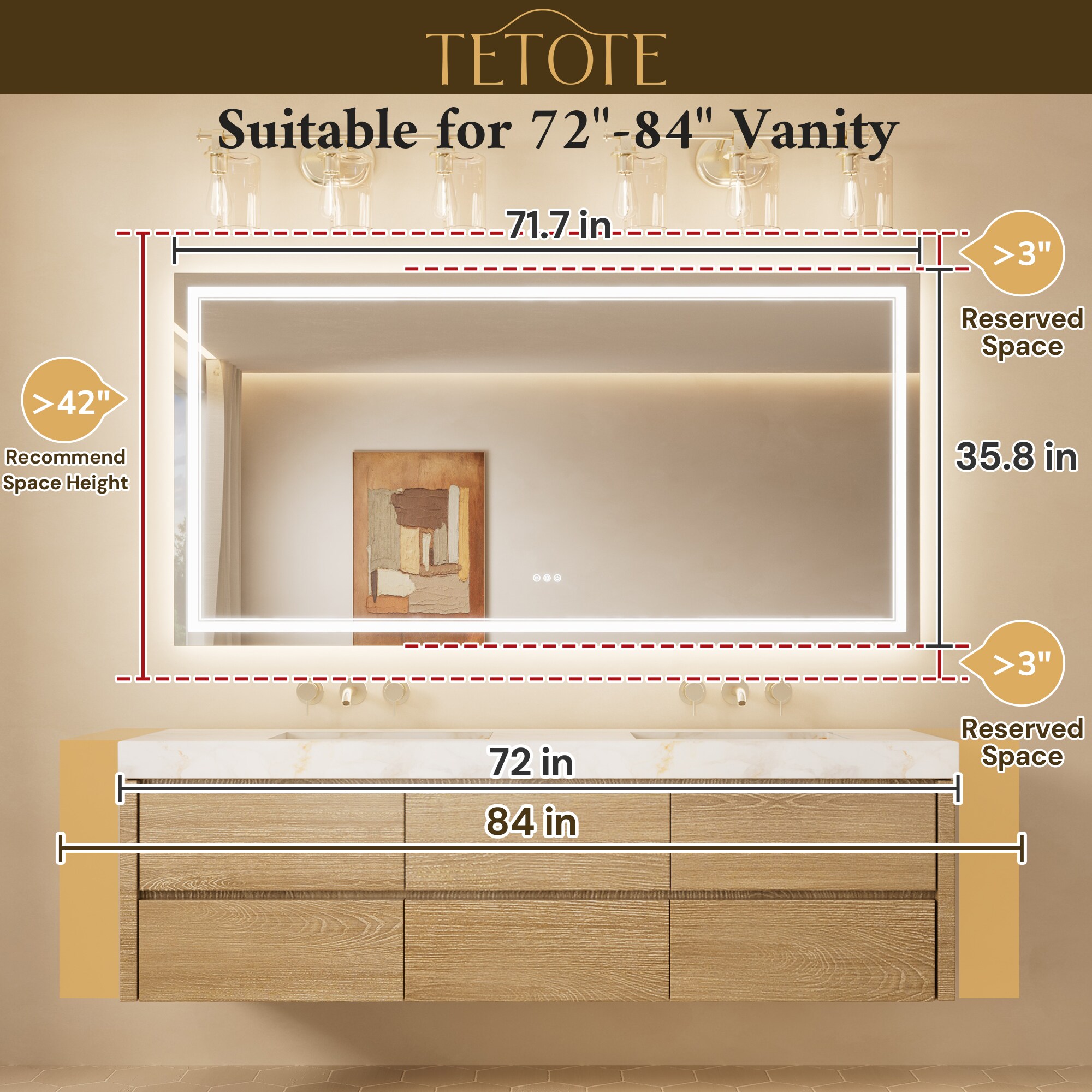 TETOTE LSC-TE-7236-B35 Framed-Bath-Mirrors - View #3