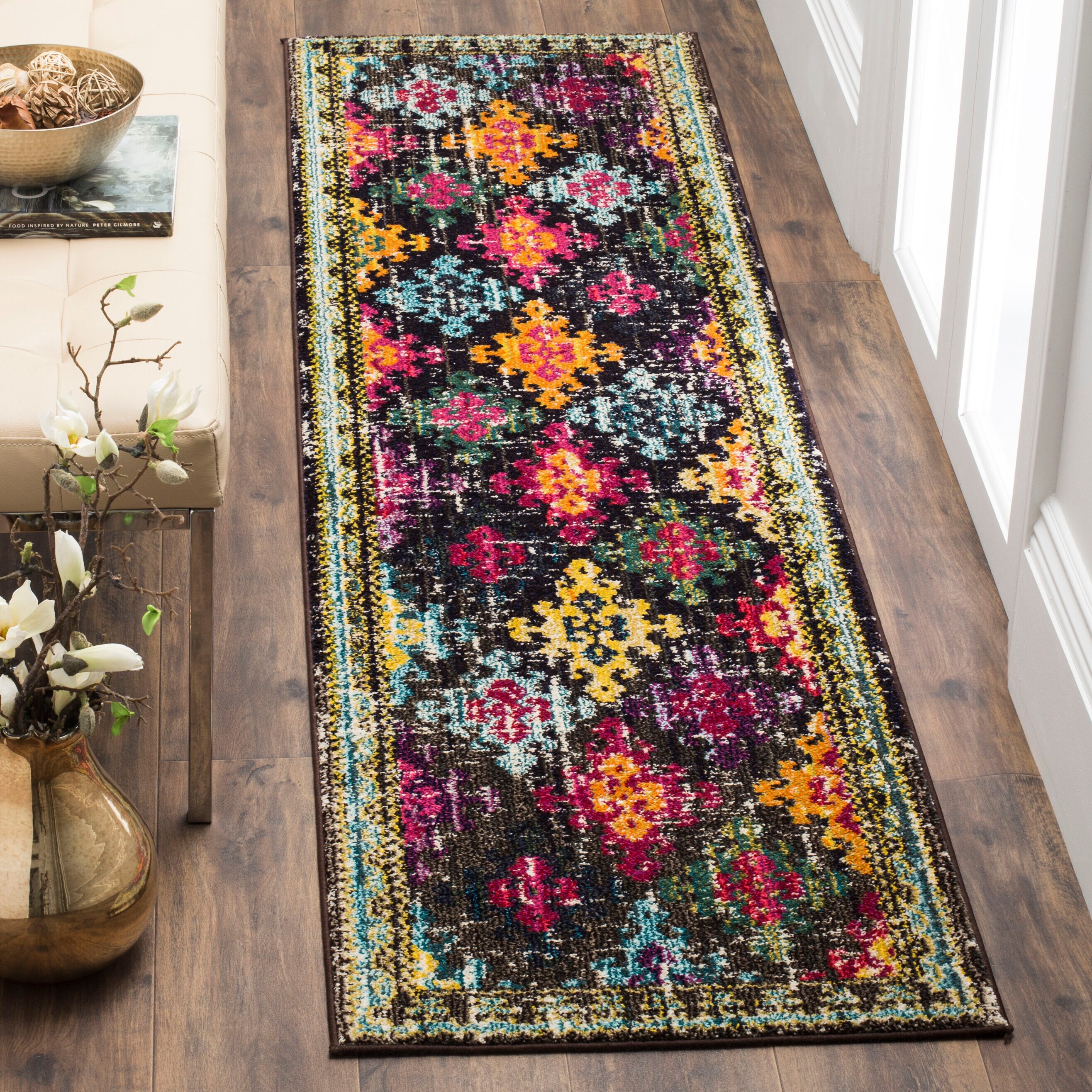 Safavieh MNC244F-210 Monaco Sonia 2 x 10 (ft) Loomed Polypropylene Multi Rectangular Indoor Distressed/Overdyed Bohemian/Eclectic Runner rug