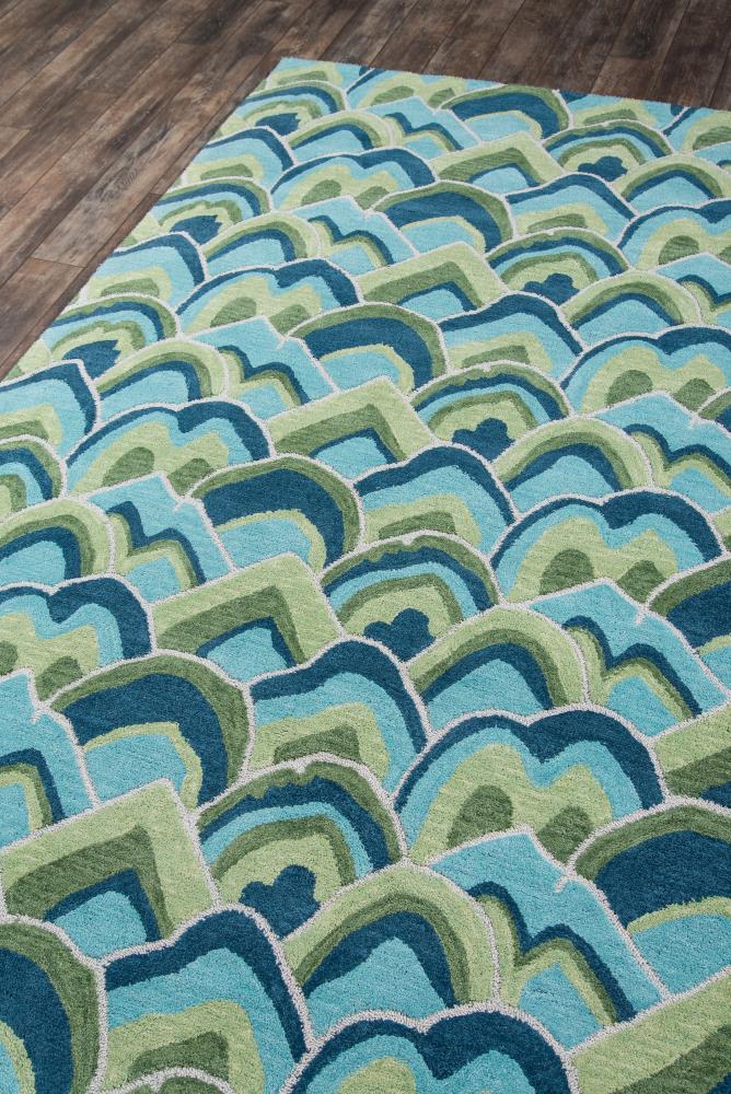Handmade Green Cotton Tufted Rectangular 8' x 10' Rug