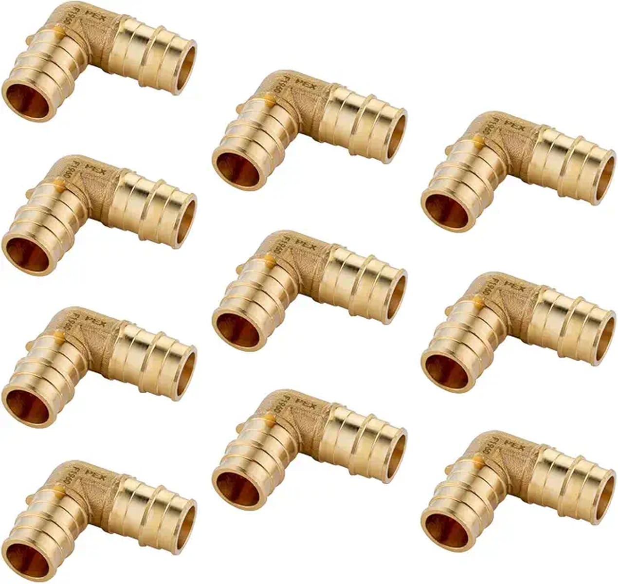 EFIELD  10-Pack Pex A Full Flow Expansion Brass Fitting 1/2 inchx 1/2 inch Elbow ONLY For Pex-A Tubing Connection ASTM F1960