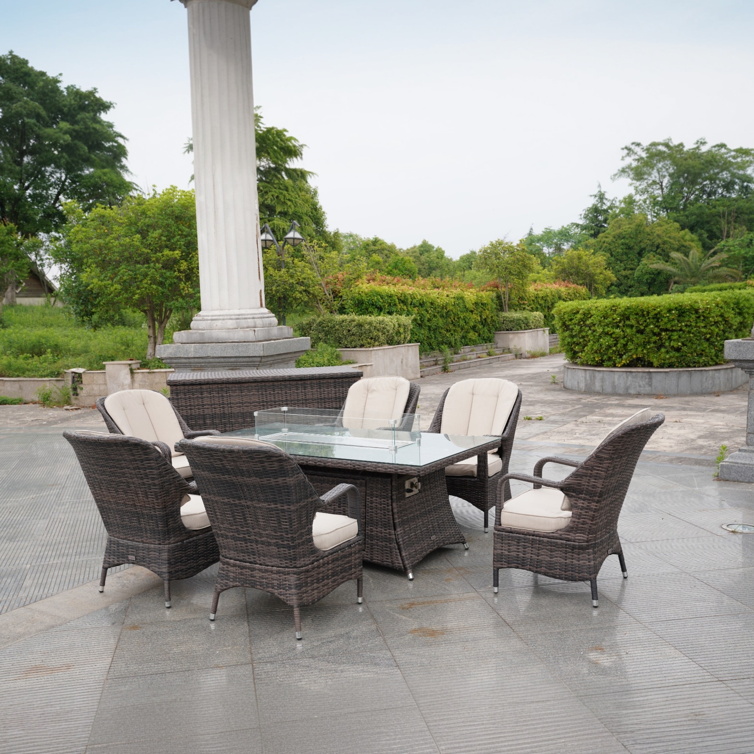 Direct Wicker DWG-06R009&3256B-BR Patio-Dining-Sets - View #2