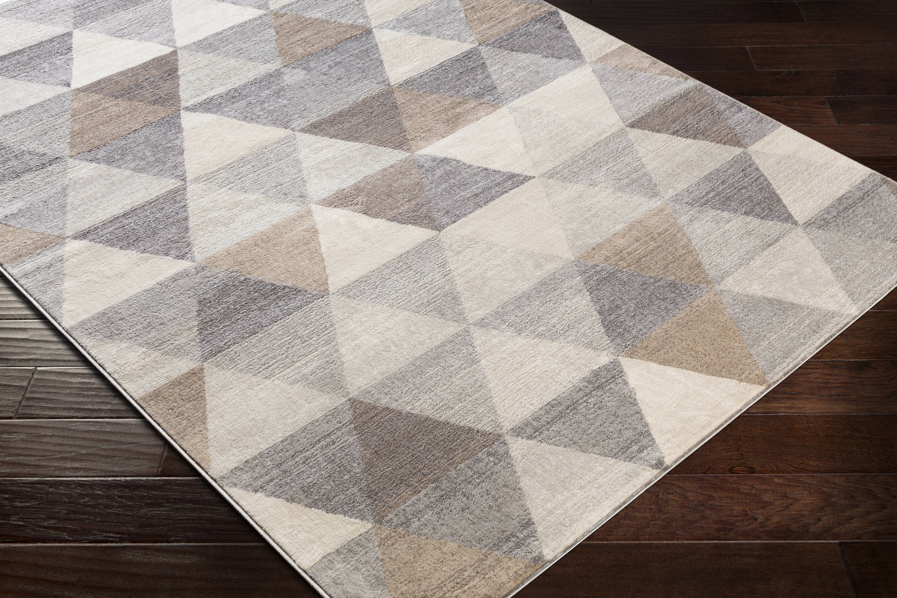 Reversible Gray Geometric Synthetic 7'10" x 10' Easy Care Rug