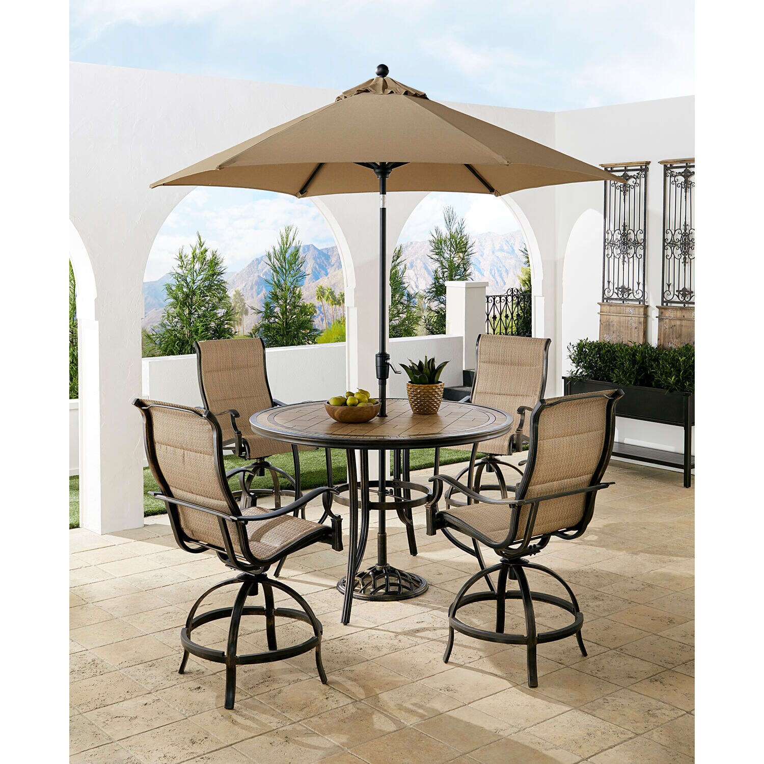 Hanover MONDN5PCPDBRC-SU-T Patio-Dining-Sets - View #5