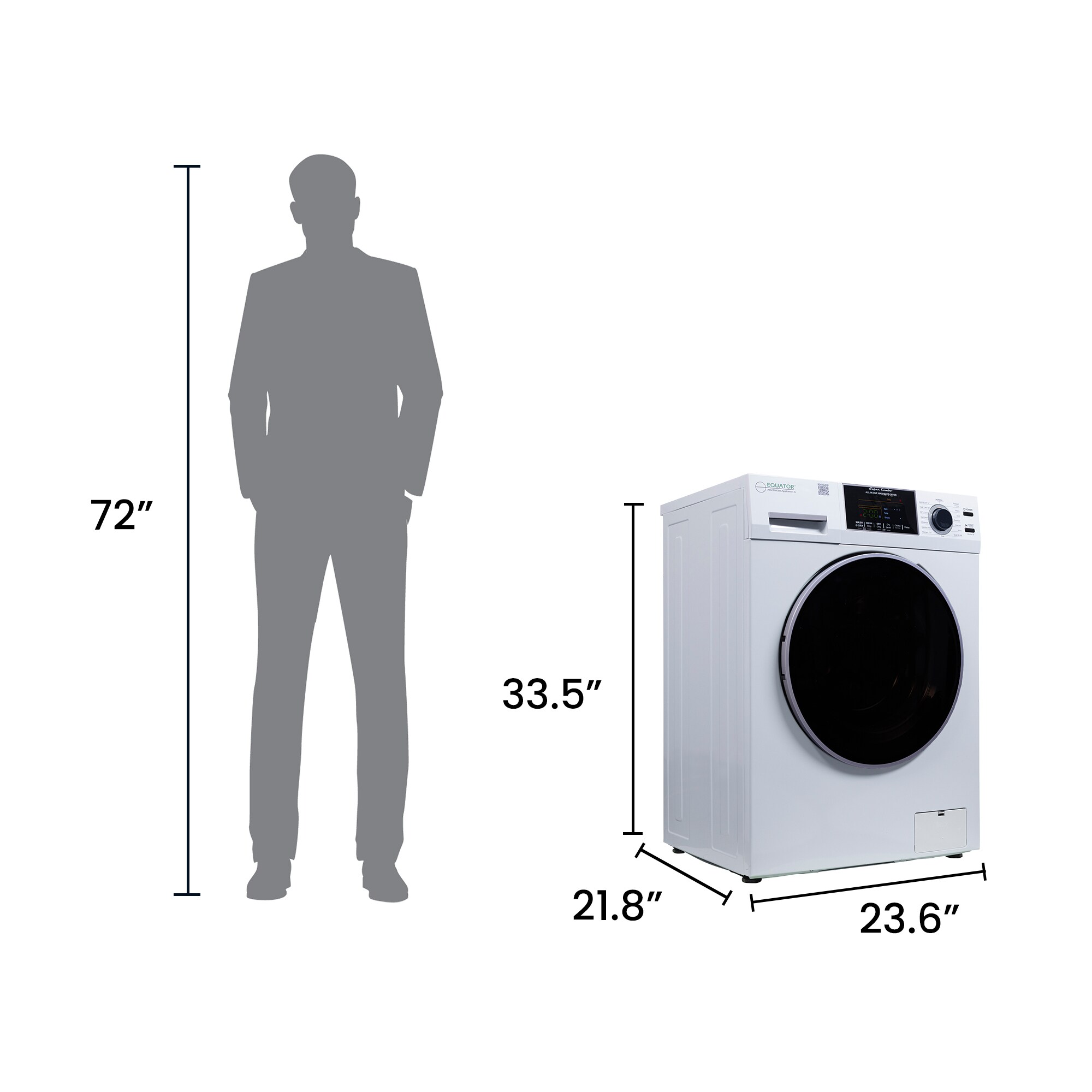 Equator Advanced Appliances Built-In / Freestanding 1.6-cu ft Capacity White Ventless All-in-One Washer/Dryer Combo