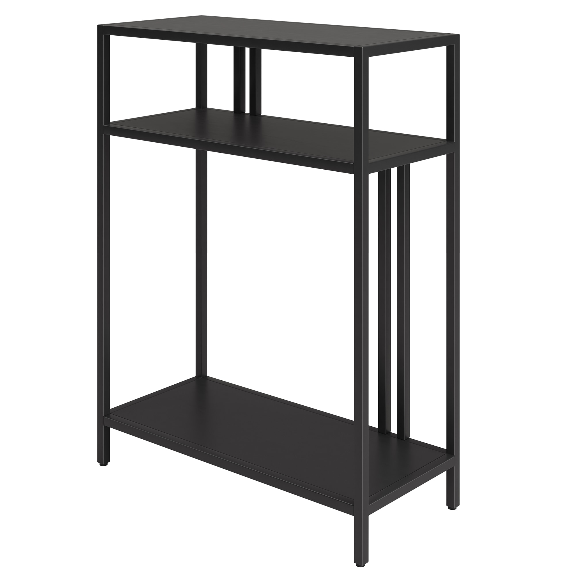 Blackened Bronze Metal and Glass Hallway Console Table