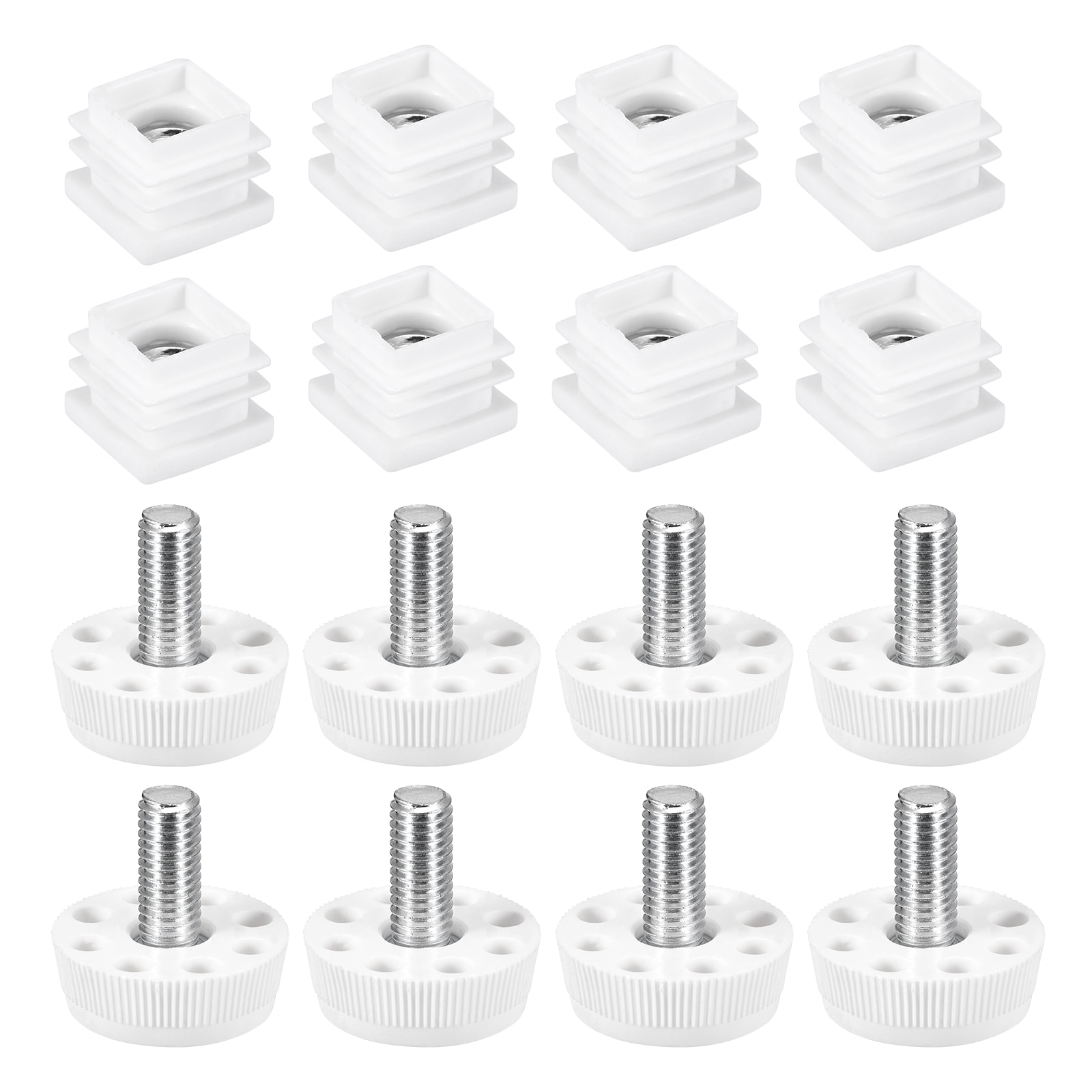 Unique Bargains - Furniture Leveling Feet 8 Sets 20 x 20mm - Square Insert Furniture Adjustable L...