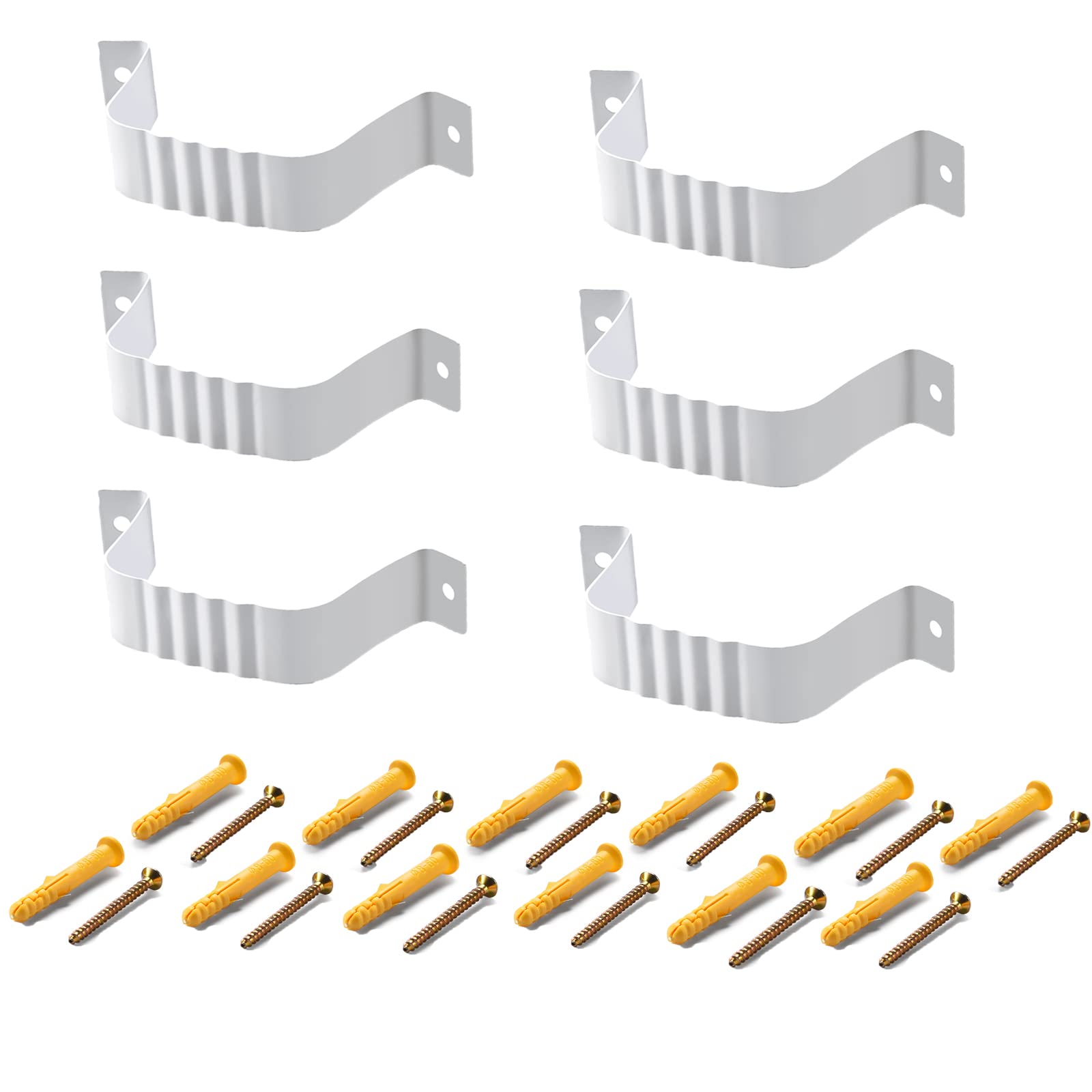 Etokfoks -  Gutter Straps for 2x3 Downspout Bracket White Aluminum Alloy Wall Mount Downspout Str...