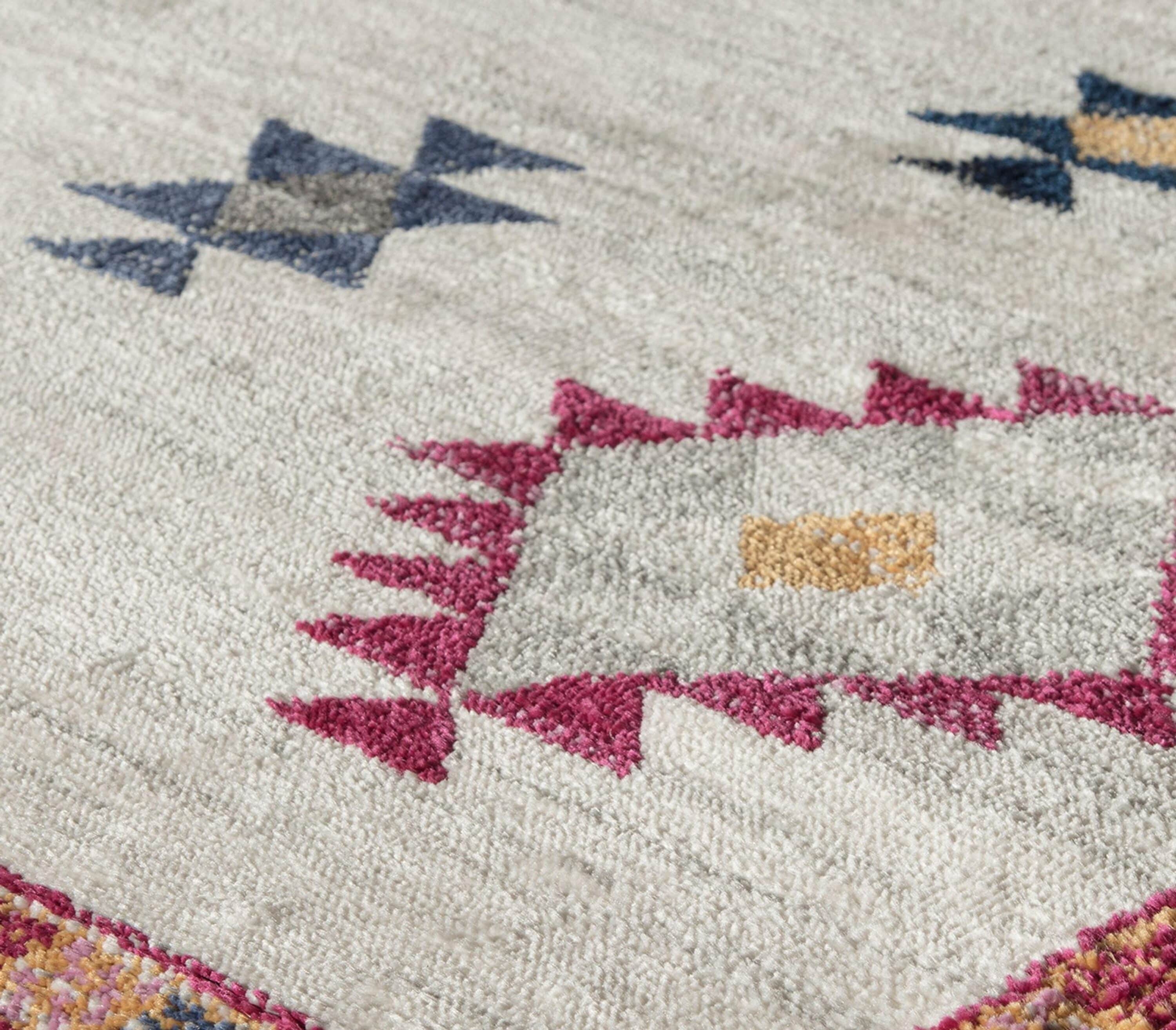 Sahara Ivory and Multicolor Tribal Runner Rug