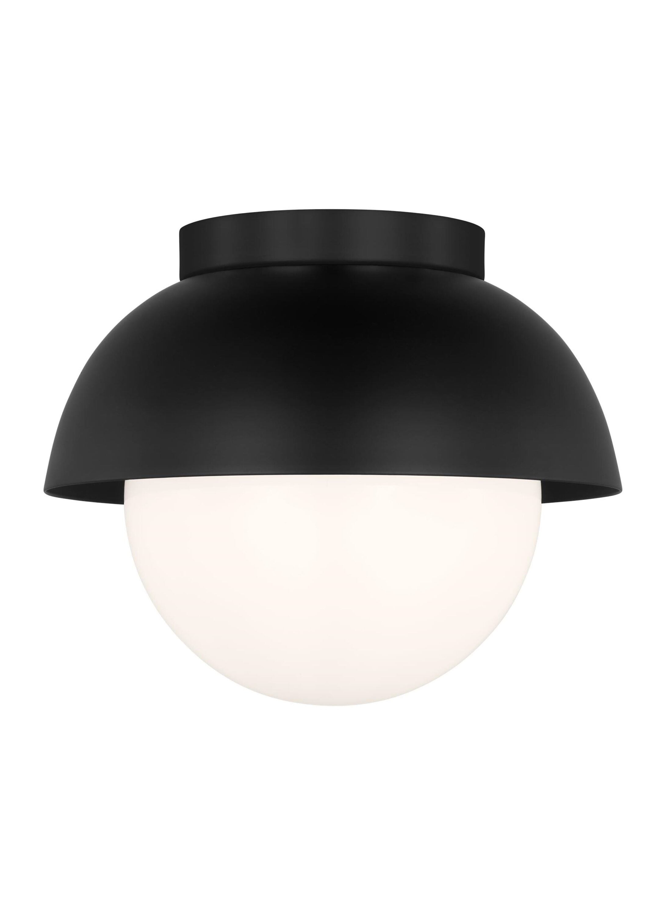 Midnight Black and Opal Glass Modern Flush Mount Light
