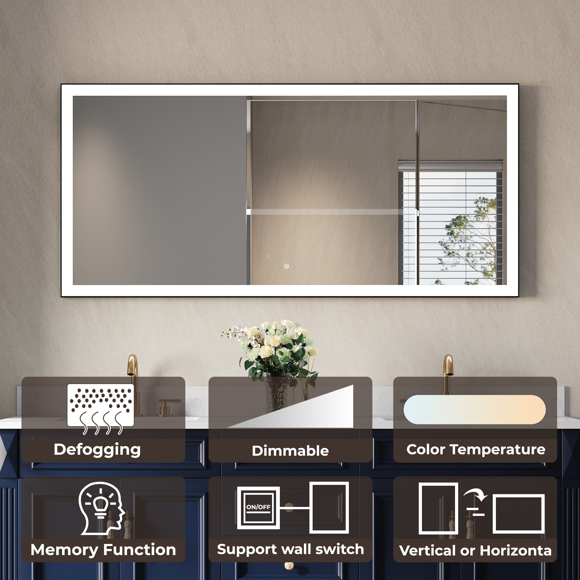 Forclover MEAM-5F6028MB Framed-Bath-Mirrors - View #4