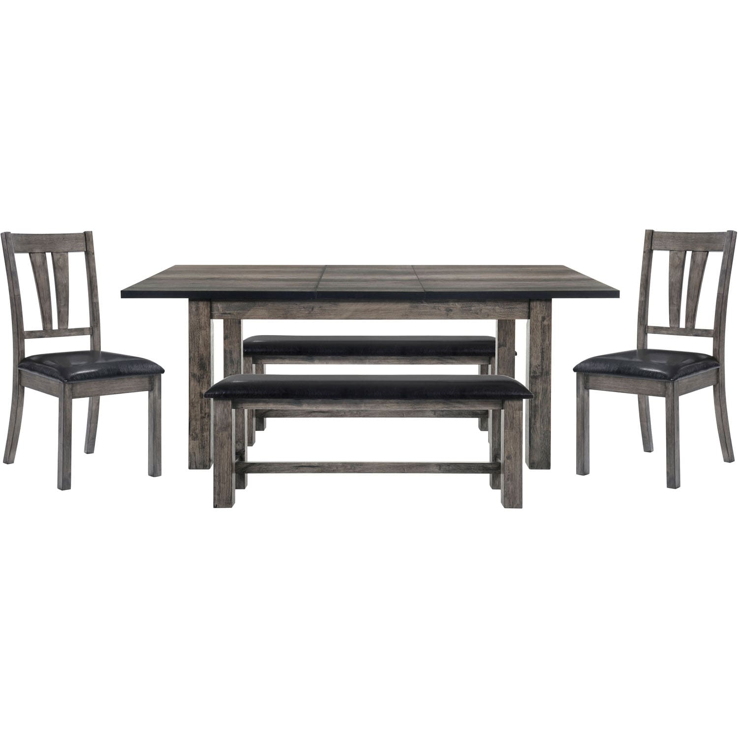 Cambridge 99001-PU5PC2-WG Brown Contemporary/Modern Dining Room Set with Rectangular Table (Seats 4)