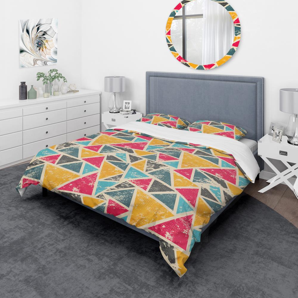 Designart BED19231-T 3-Piece Yellow and Gold Twin Duvet Cover Set