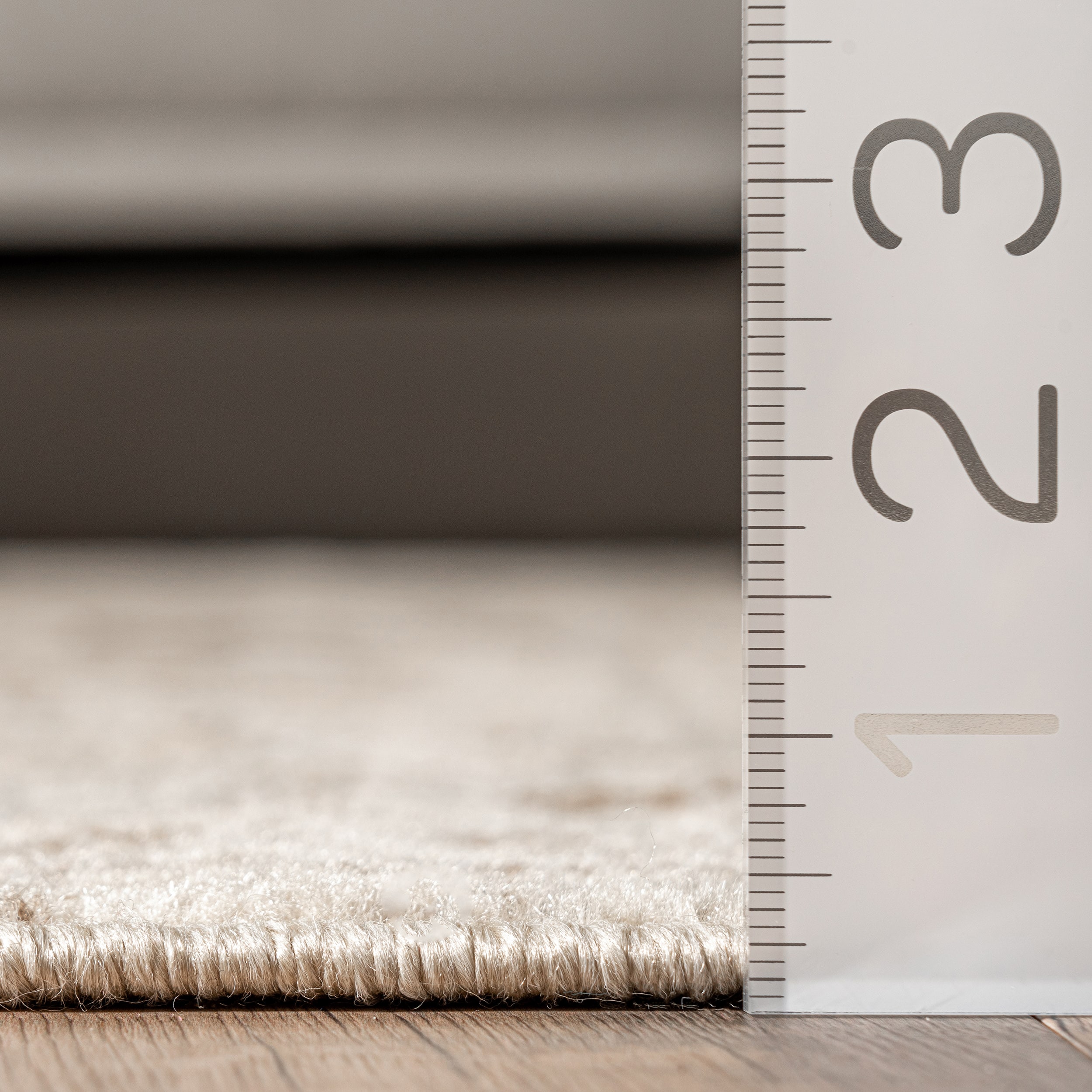 Beige Floral Synthetic Reversible Washable Runner Rug