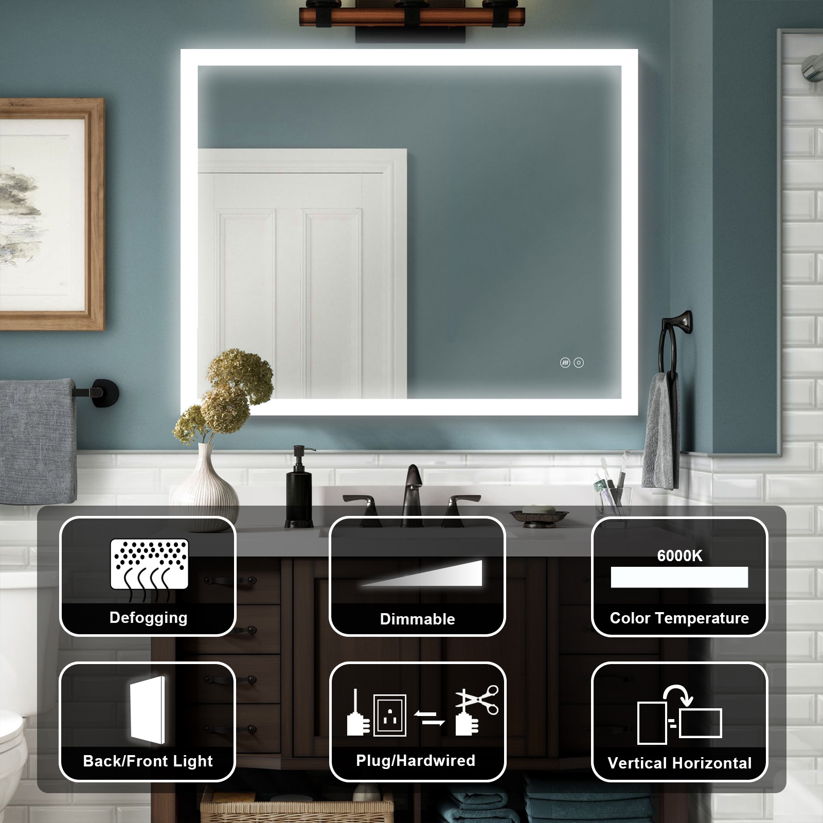 Forclover MRE-W7GR4032 Framed-Bath-Mirrors - View #4