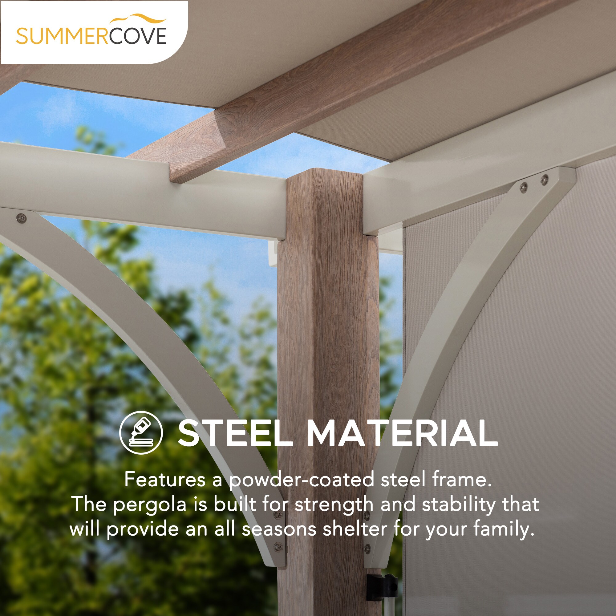 SUMMERCOVE 12-ft W x 14-ft L x 7-ft 3-in H Light Gray Metal ...