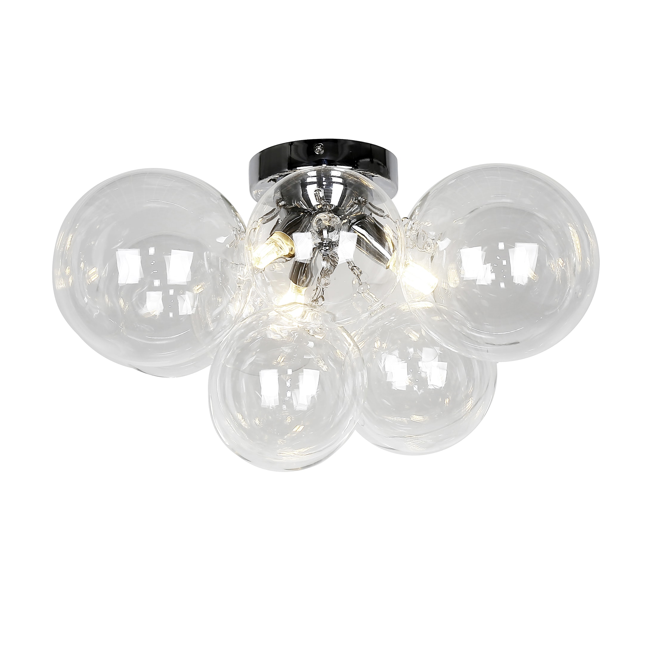 Dainolite CMT-143FH-CLR-PC Comet 3 -Light 14.2-in Polished Chrome Flush Mount Light