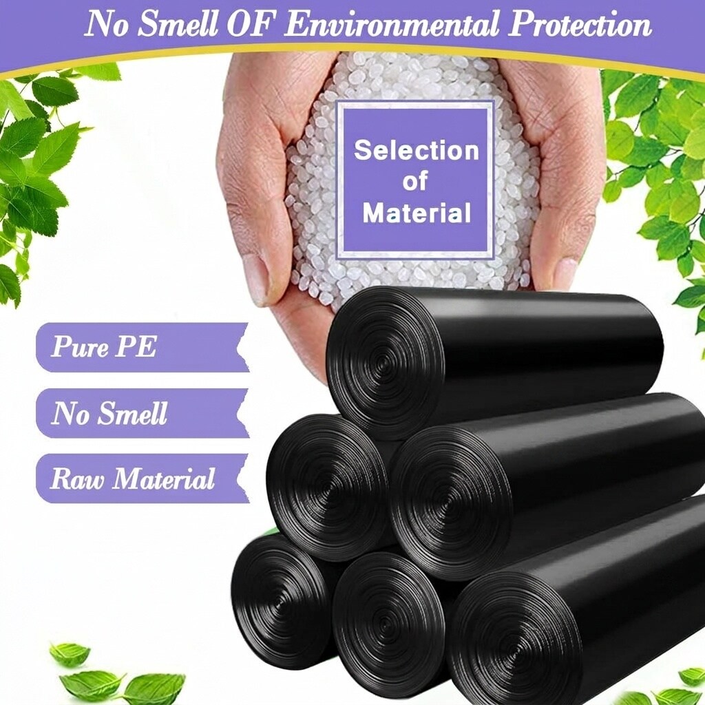 ITOPFOX 3 Gallon Small Black Trash Bags 180 Pack Leakproof Strong