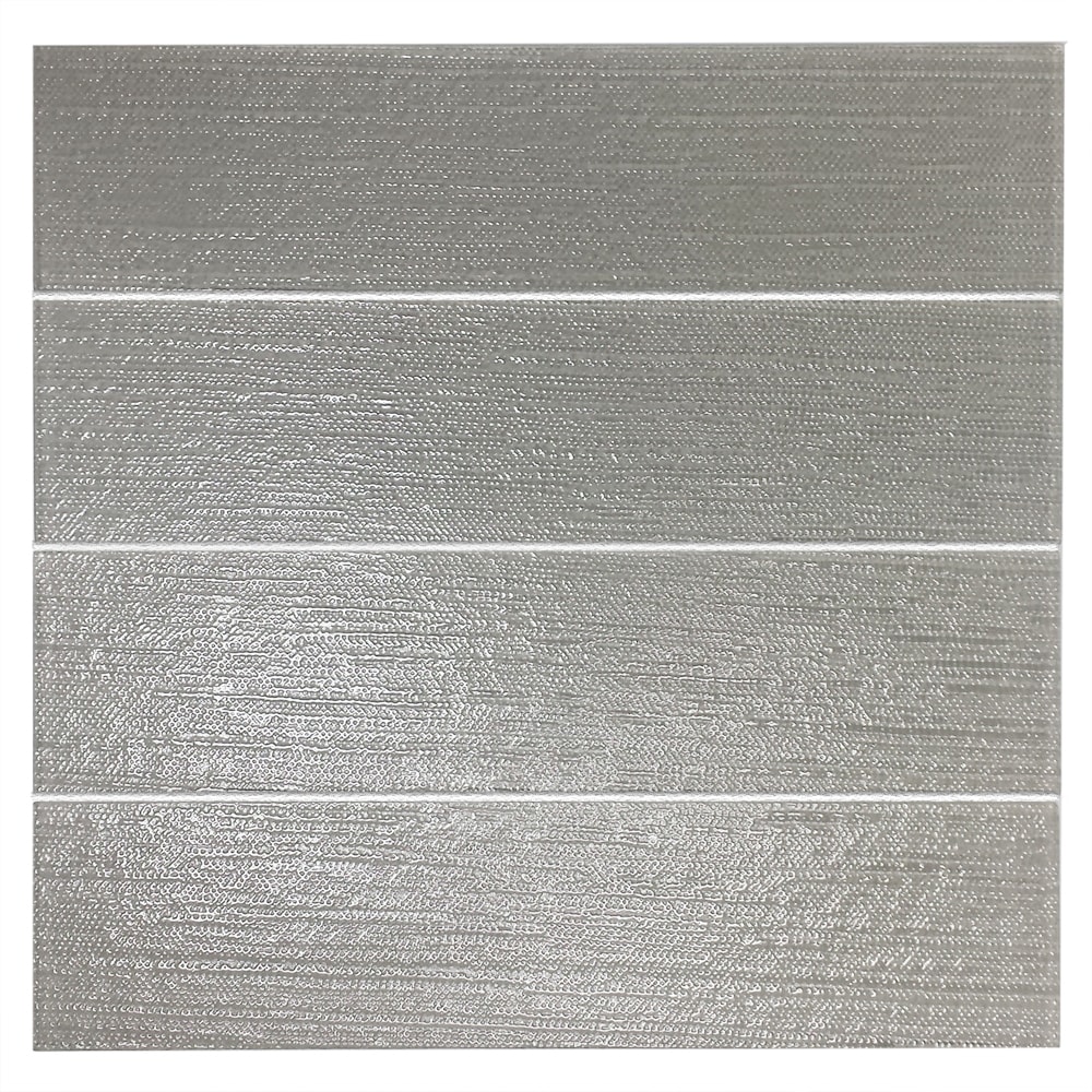 EPOCH Architectural Surfaces 4702 Grain Textured Glass Gray 3-in x 12-in Glossy Glass Tile (0.96-sq. ft/ Piece)