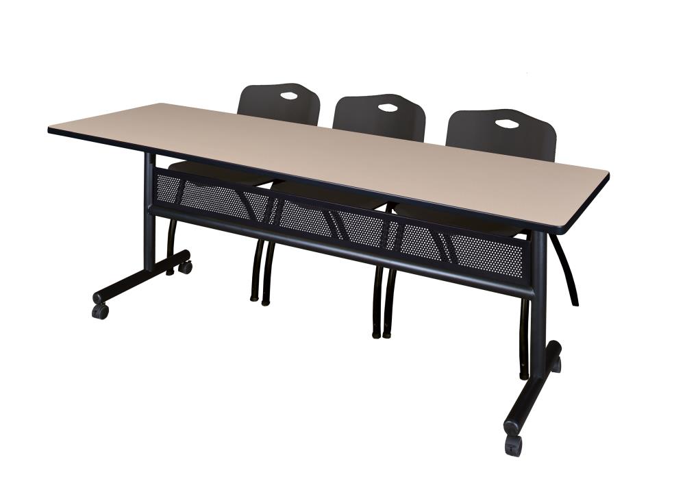 Regency MKFTM8424BE47BK Training Off-white 4-Person Training Table (84-in W x 29-in H)