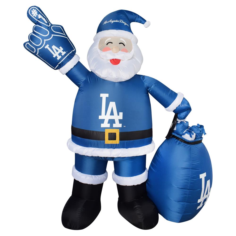 Logo Brands 7-ft Lighted Santa Christmas Inflatable in the