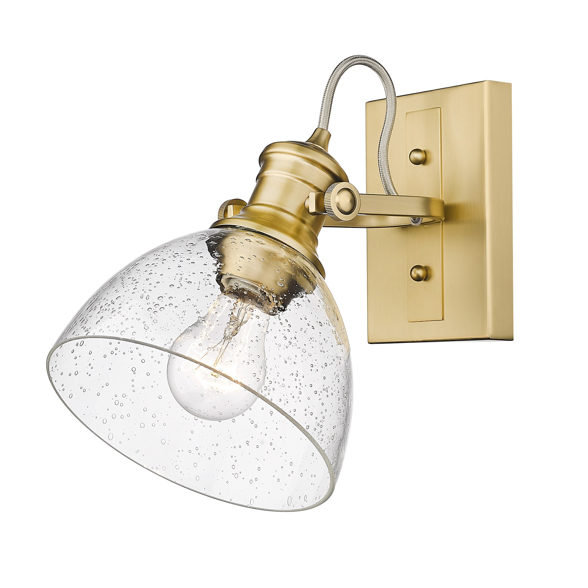 Champagne Bronze Seeded Glass 8.75'' Outdoor Wall Sconce