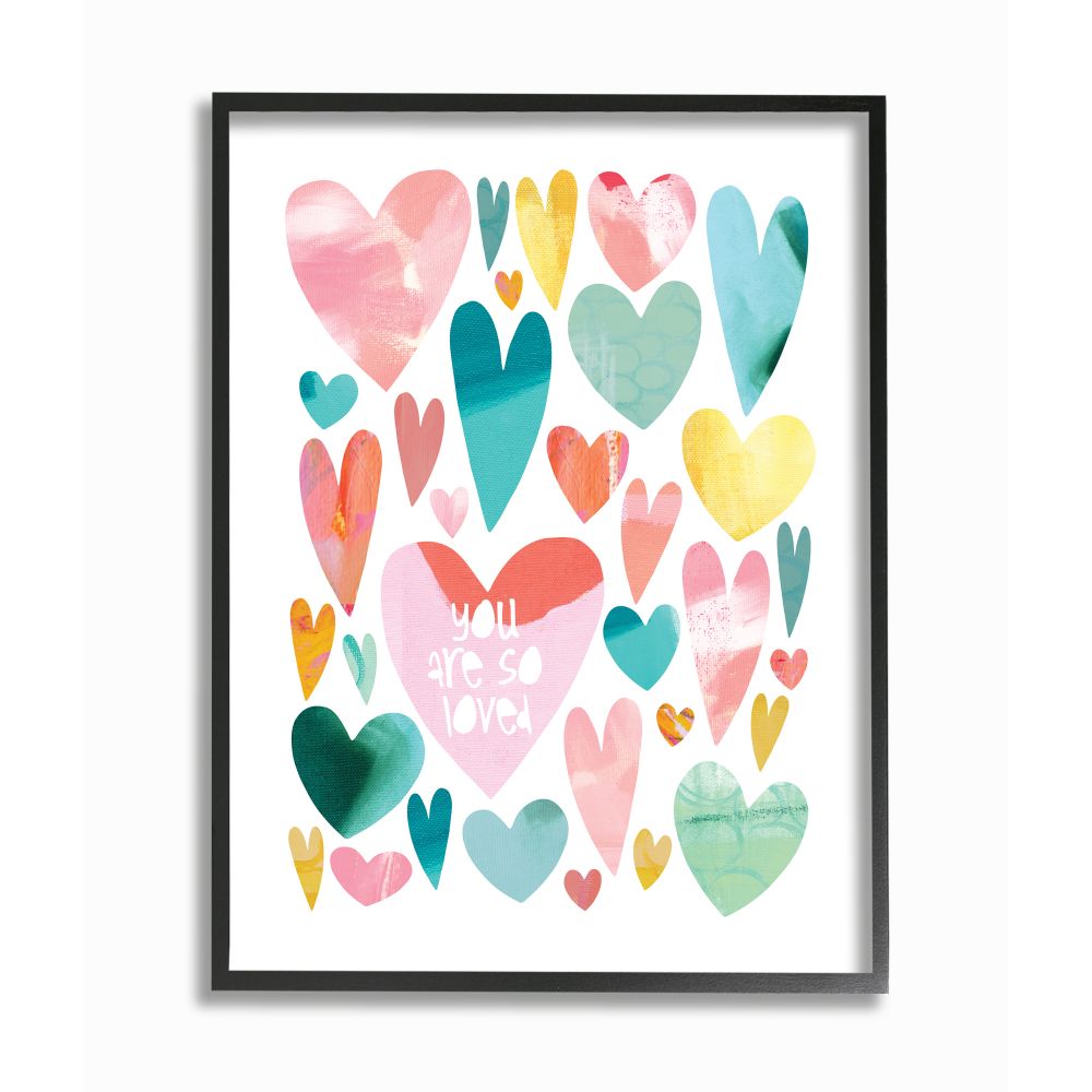 Colorful Hearts Motivational Canvas Print for Kids Nursery