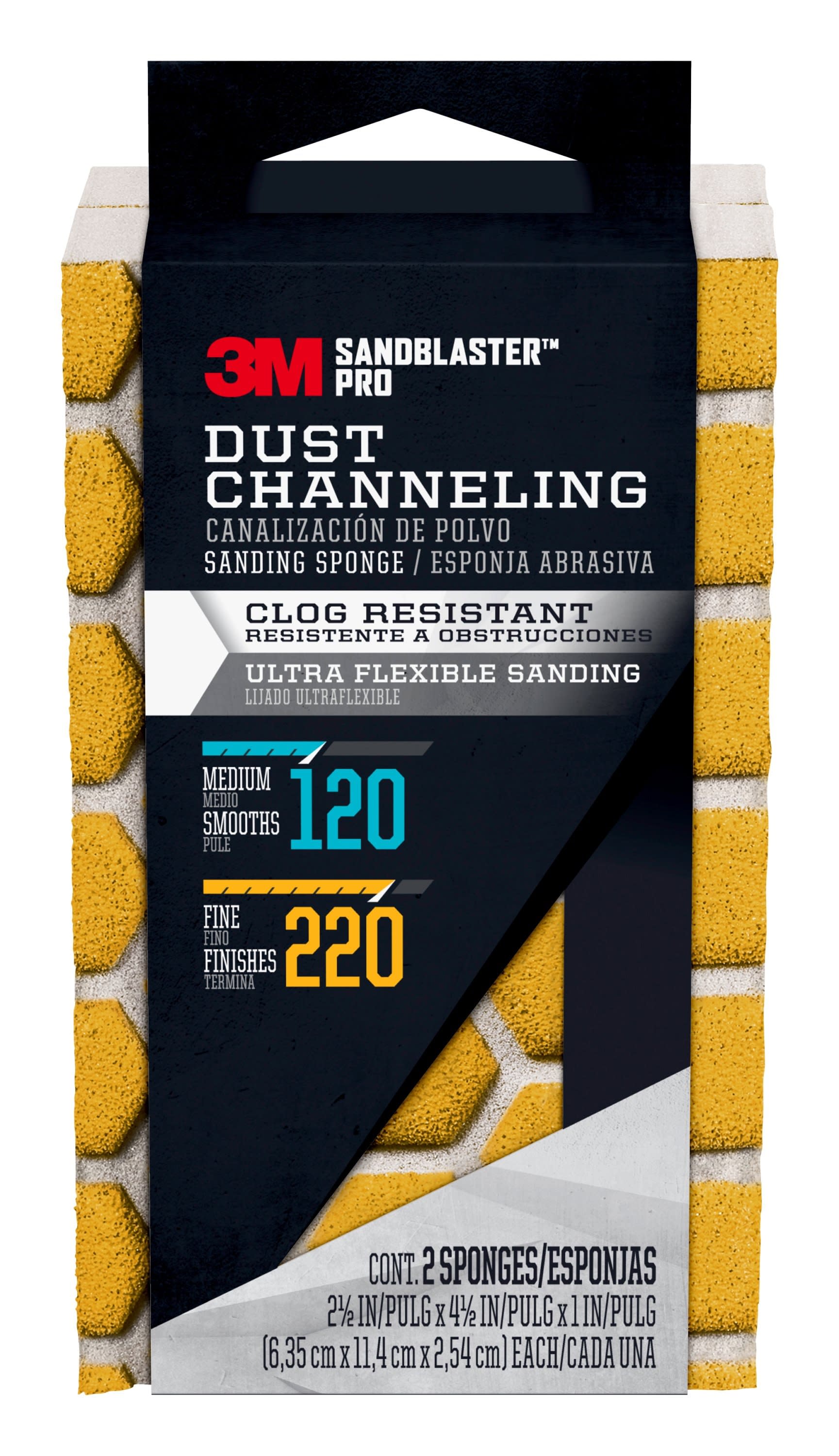 3M Pro Grade Precision Drywall Dust Channeling Sanding Sponge