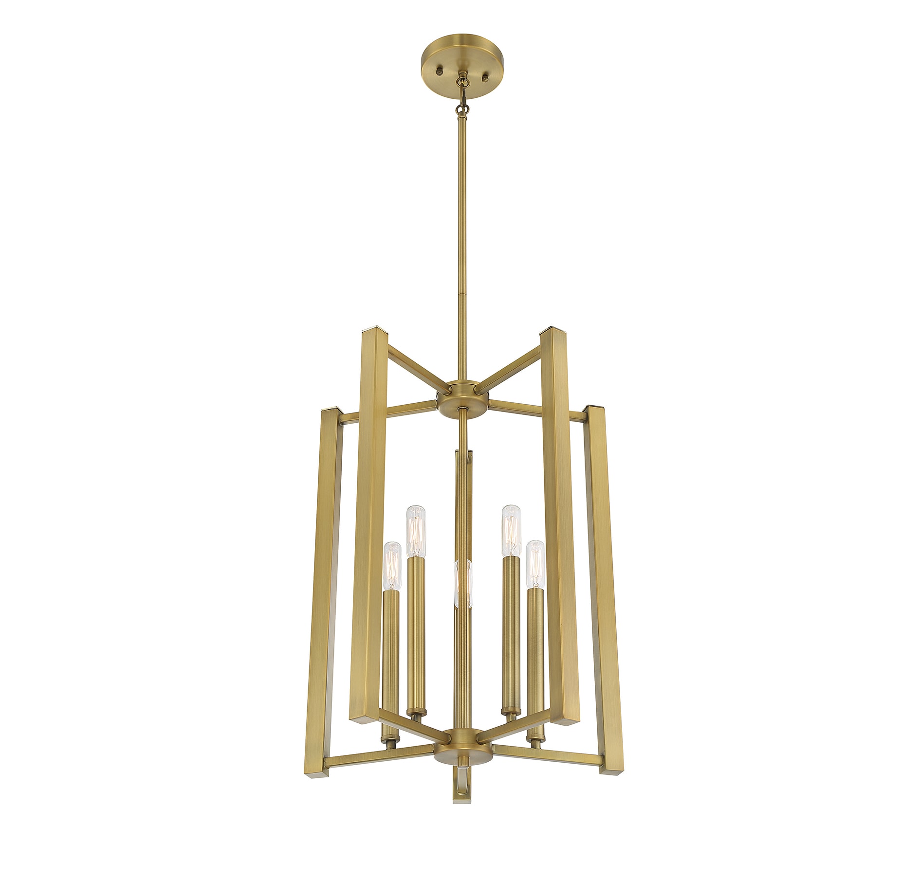 Benson Warm Brass 5-Light Lantern Pendant