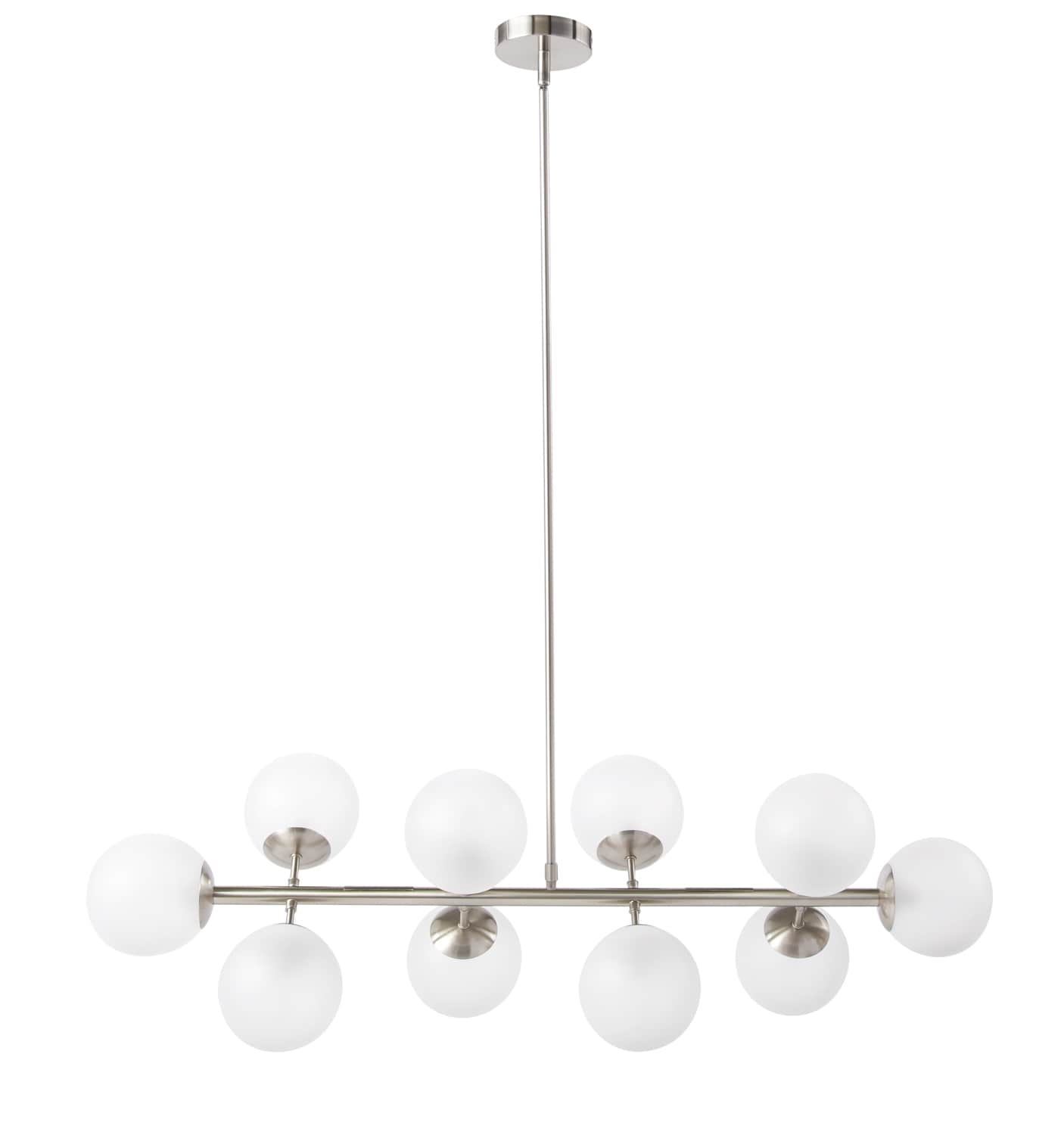 Scott Living Lyla 10-Light Brushed Nickel Modern/Contemporary Frosted ...