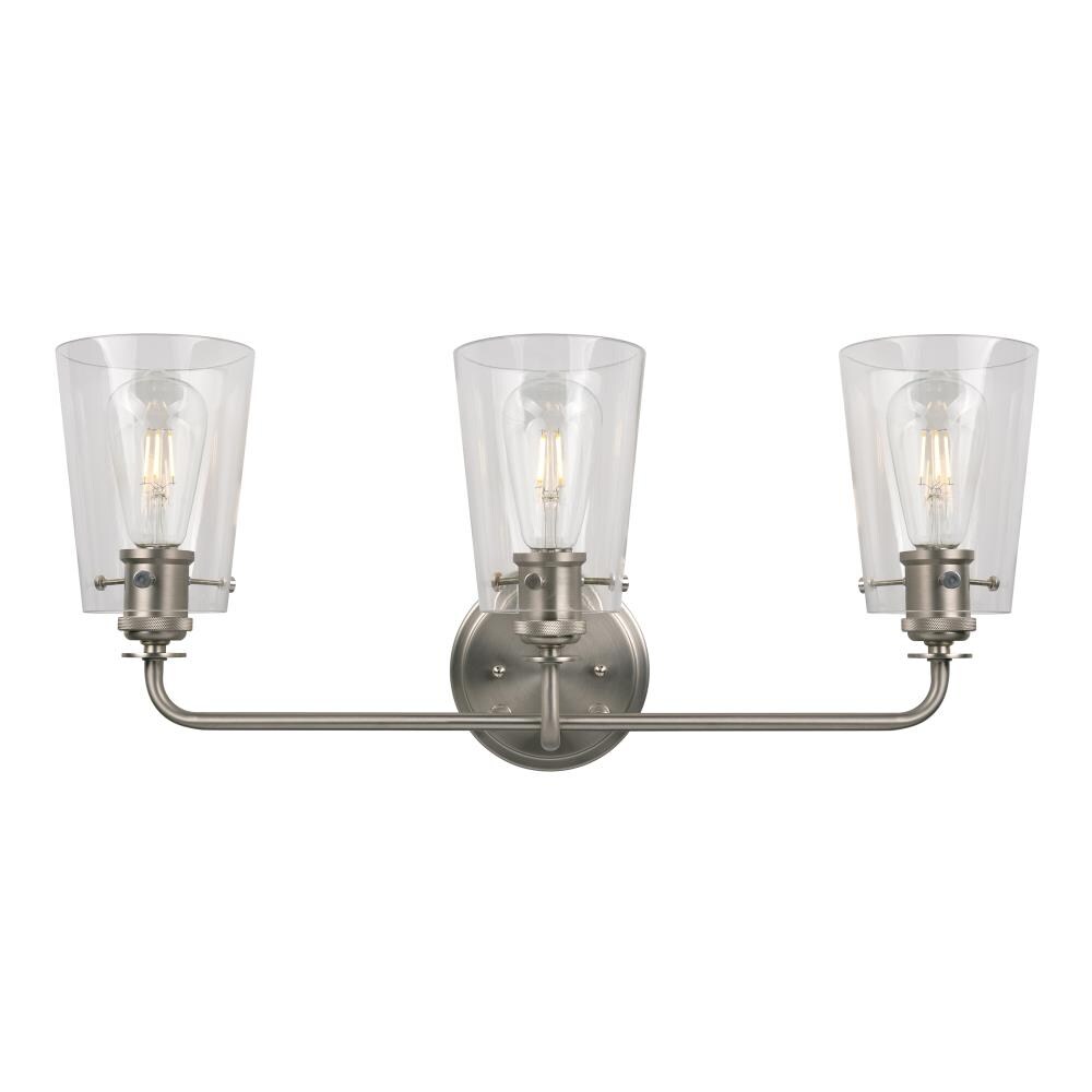 Forte Lighting 5118-03-55 Ronna 25-in 3-Light Brushed Nickel Modern/Contemporary Vanity Light