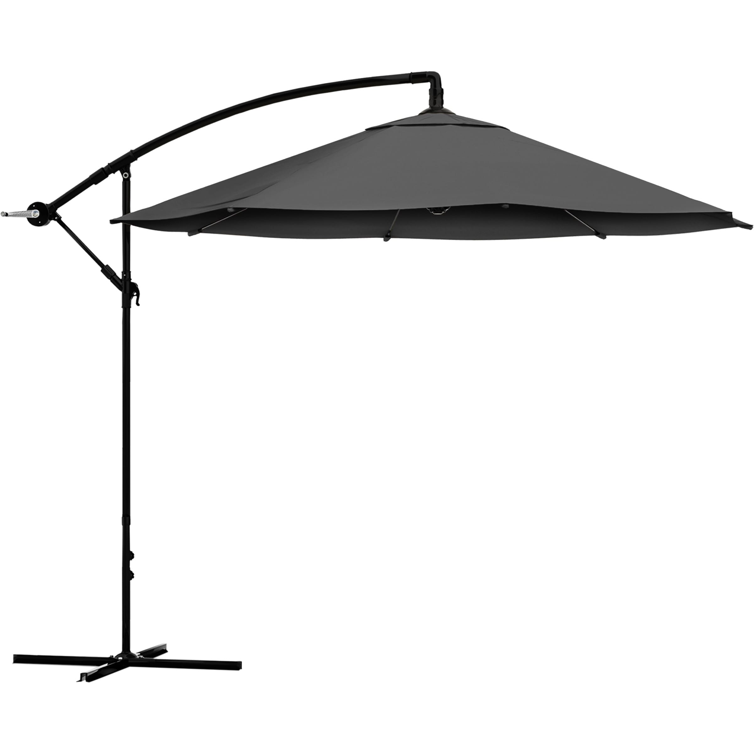 Pure Garden 50-LG1420 10-ft Aluminum Gray No-tilt Cantilever Patio Umbrella