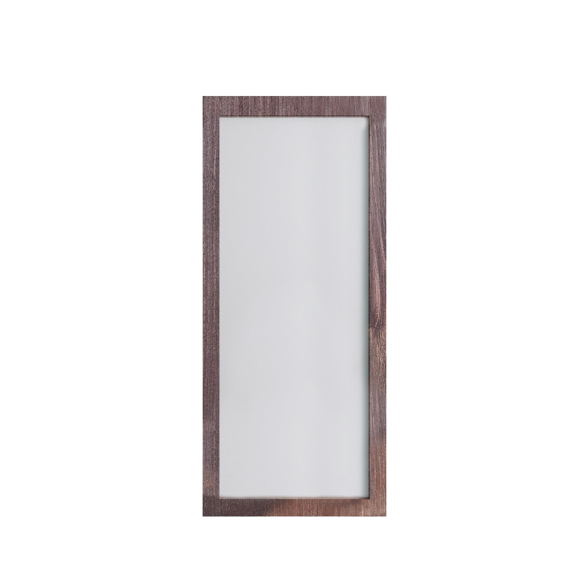 HOMACER 36in x 84in Dark Brown Frosted Glass Pine Wood Single Barn Door (Hardware Not Included