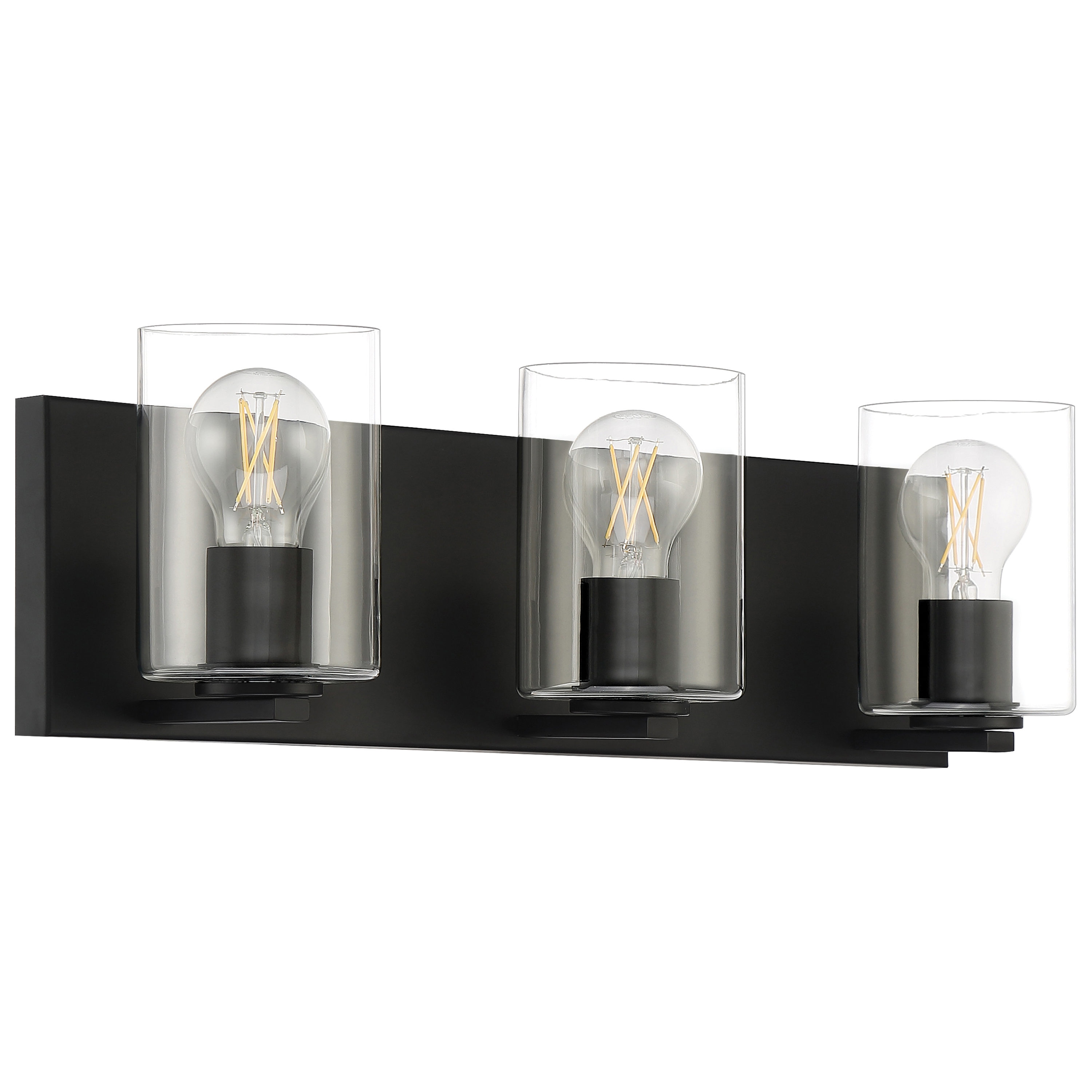 Access Lighting 62582LEDDLP-MBL/CLR Oslo 22-in 3 -Light Matte Black Transitional Vanity light
