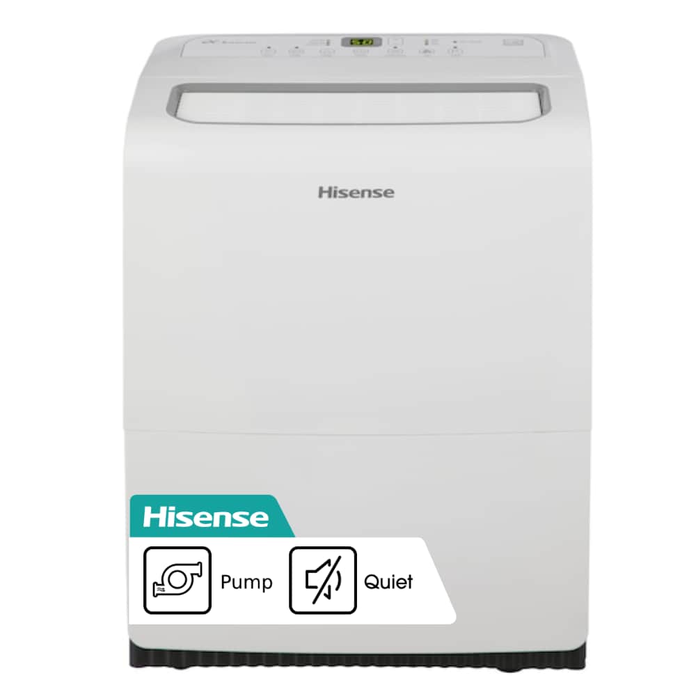 60-Pint 3-Speed Inverter Dehumidifier with Built-In Pump (For Rooms 3001+ sq ft) | - Hisense DH10019TP1WG