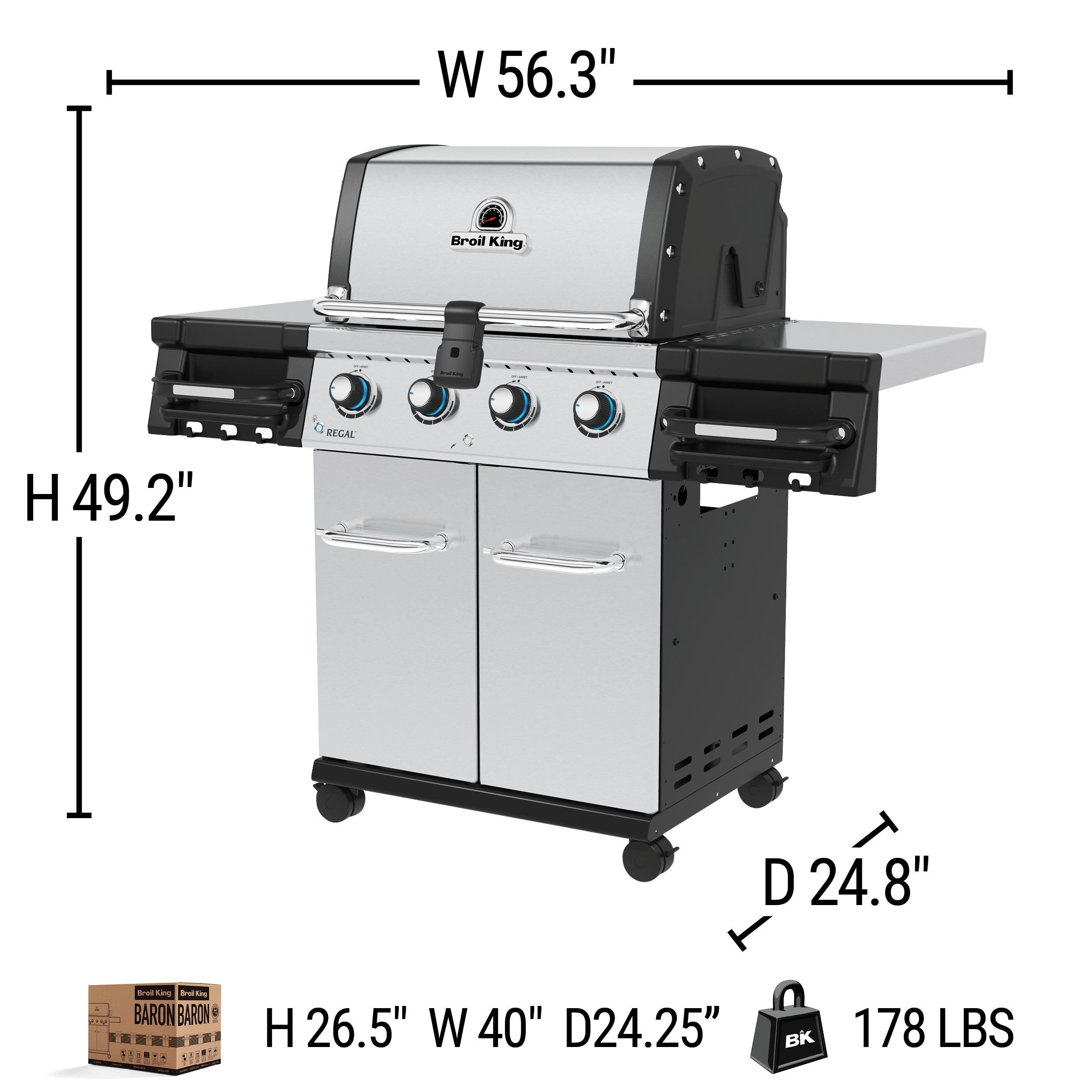 Broil King Regal S 420 Pro Stainless Steel 4-Burner Liquid Propane Gas ...