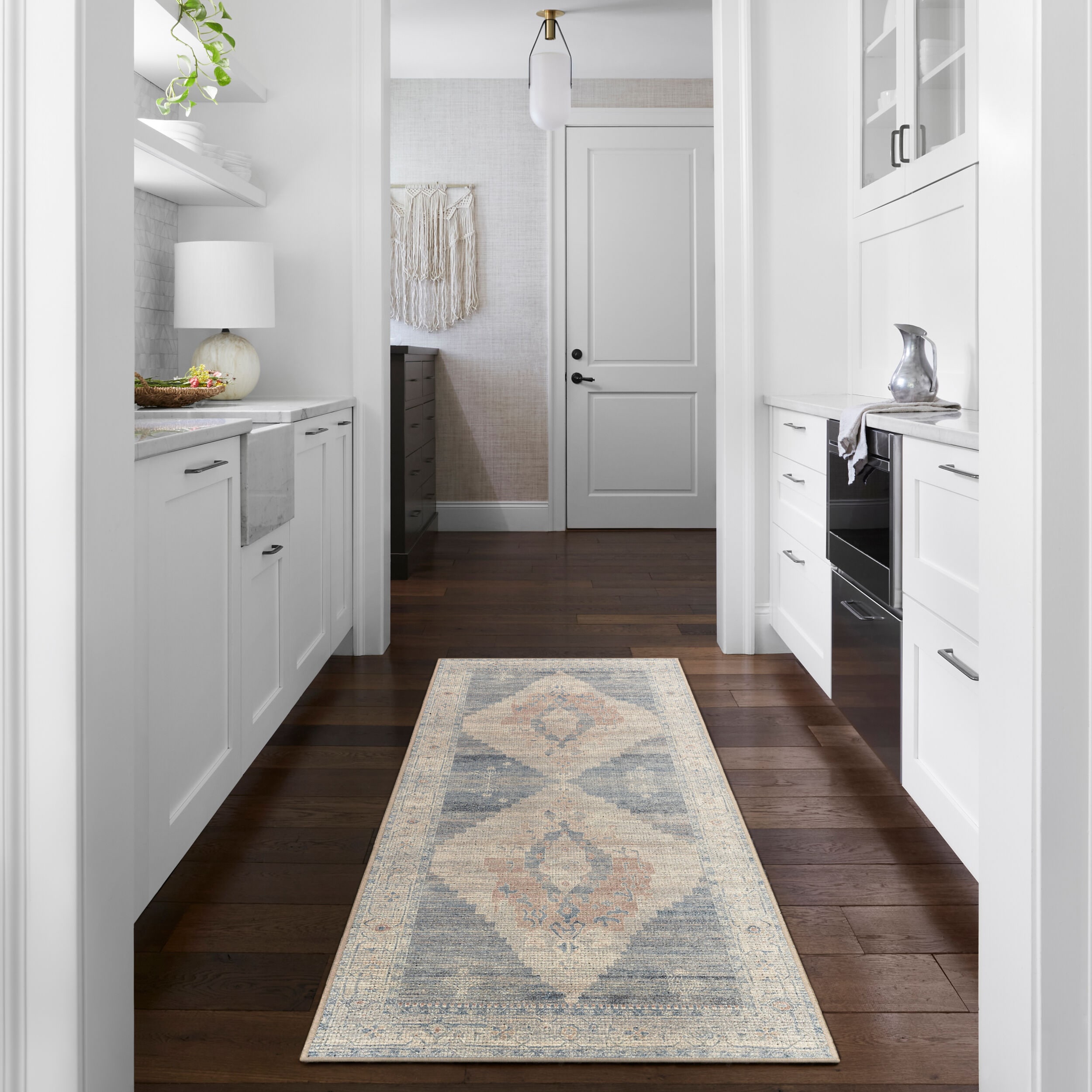 Livabliss BONC2300-2773 Becki Owens Luca 3 x 8 (ft) Polyester Pearl Blue Rectangular Indoor Medallion Oriental Runner rug