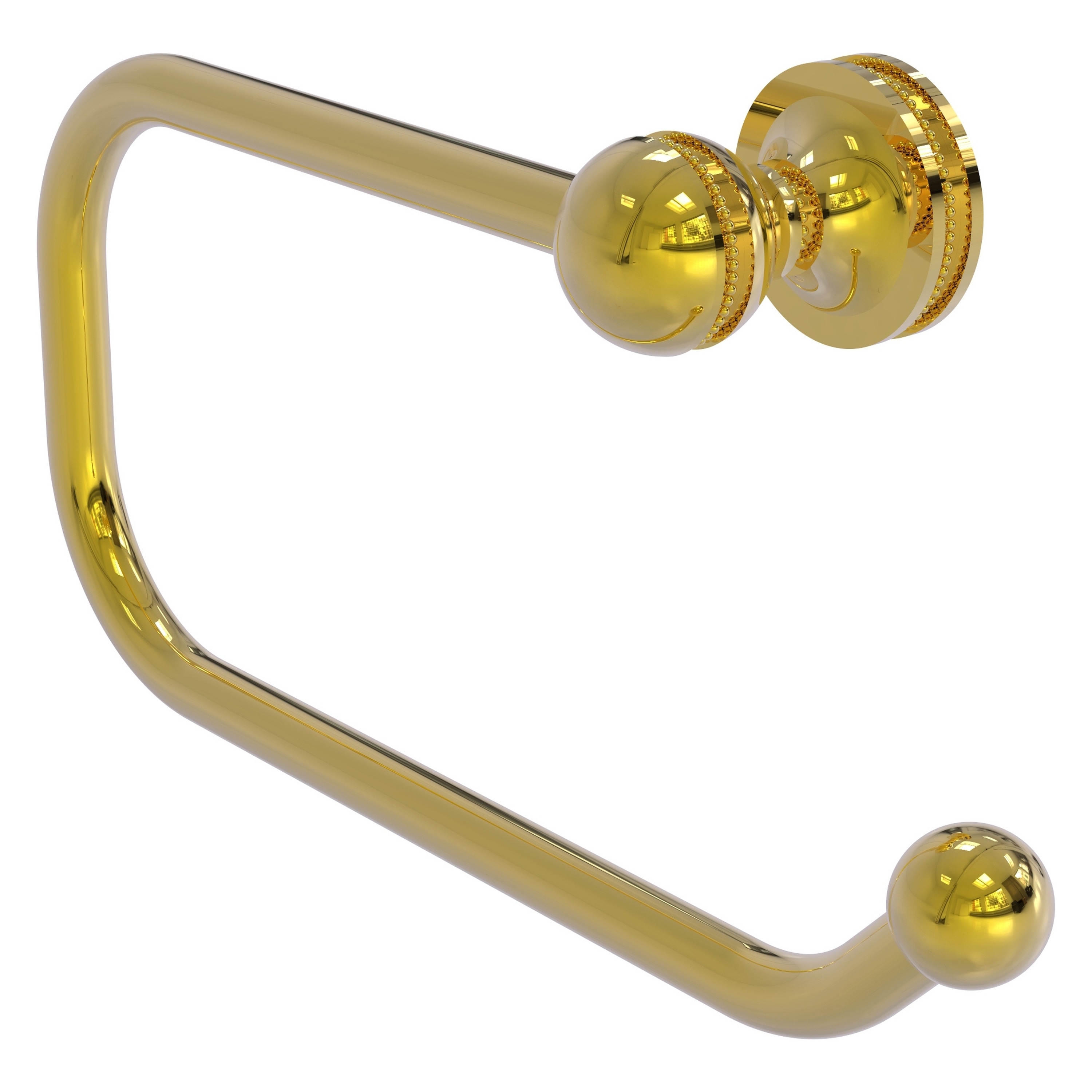 Allied Brass MA-24E-PB Mambo Polished brass Wall mount Single post Toilet Paper Holder 1 -Rolls with Storage