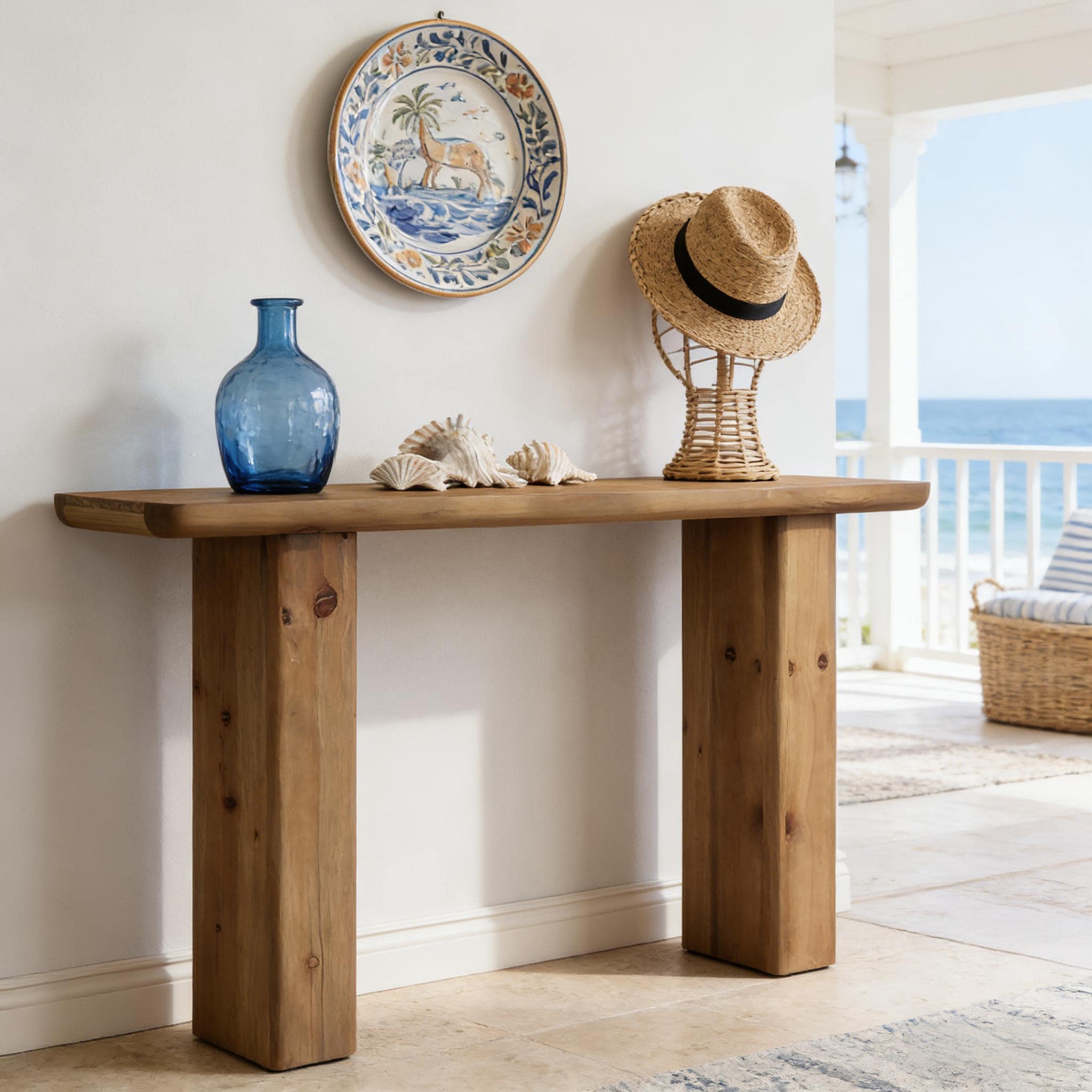 Blisstyle Unique End Table Console Table Sofa Table Farmhouse Long ...