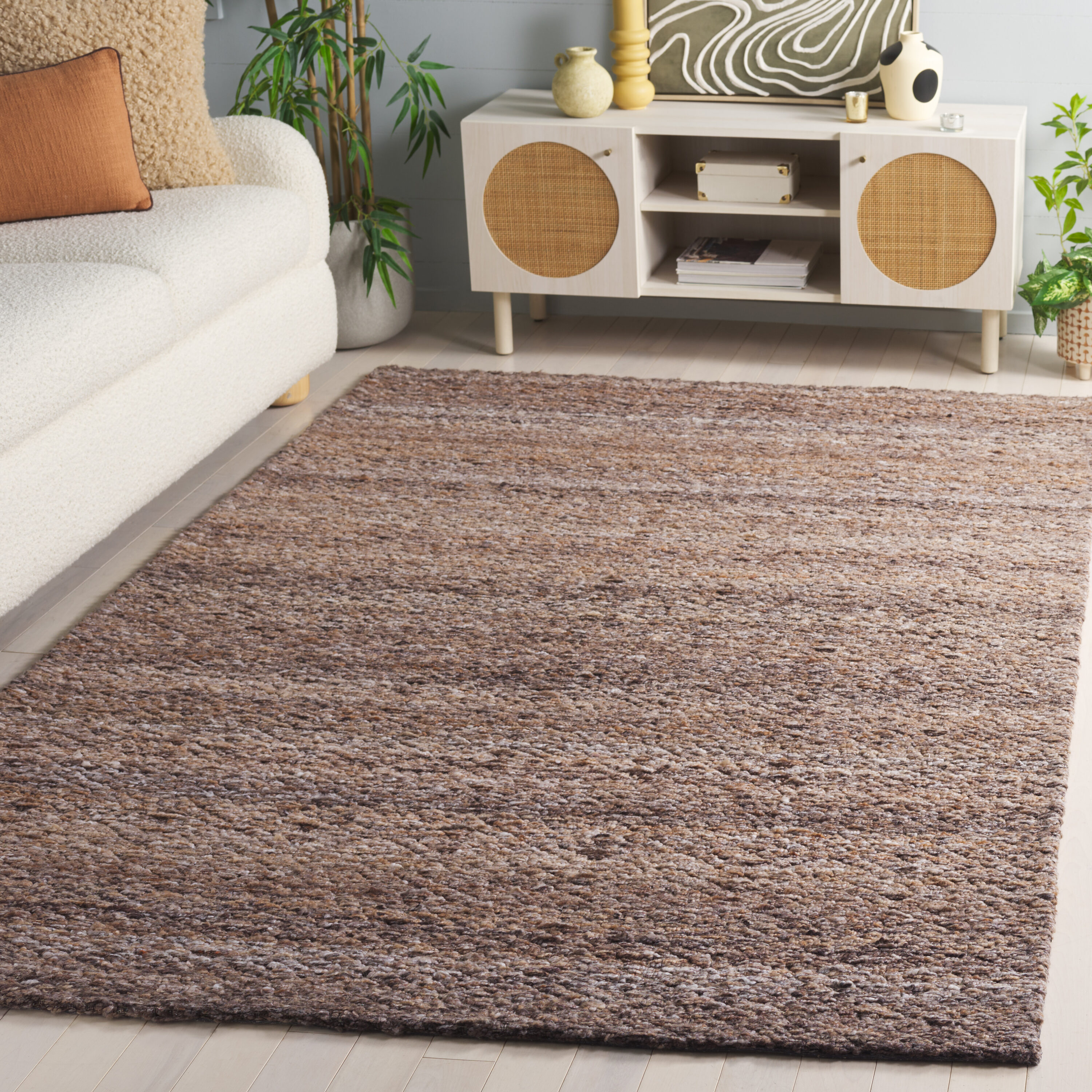  Harvest 114 Brown Modern 4ft x 6ft Small Rectangle Rug