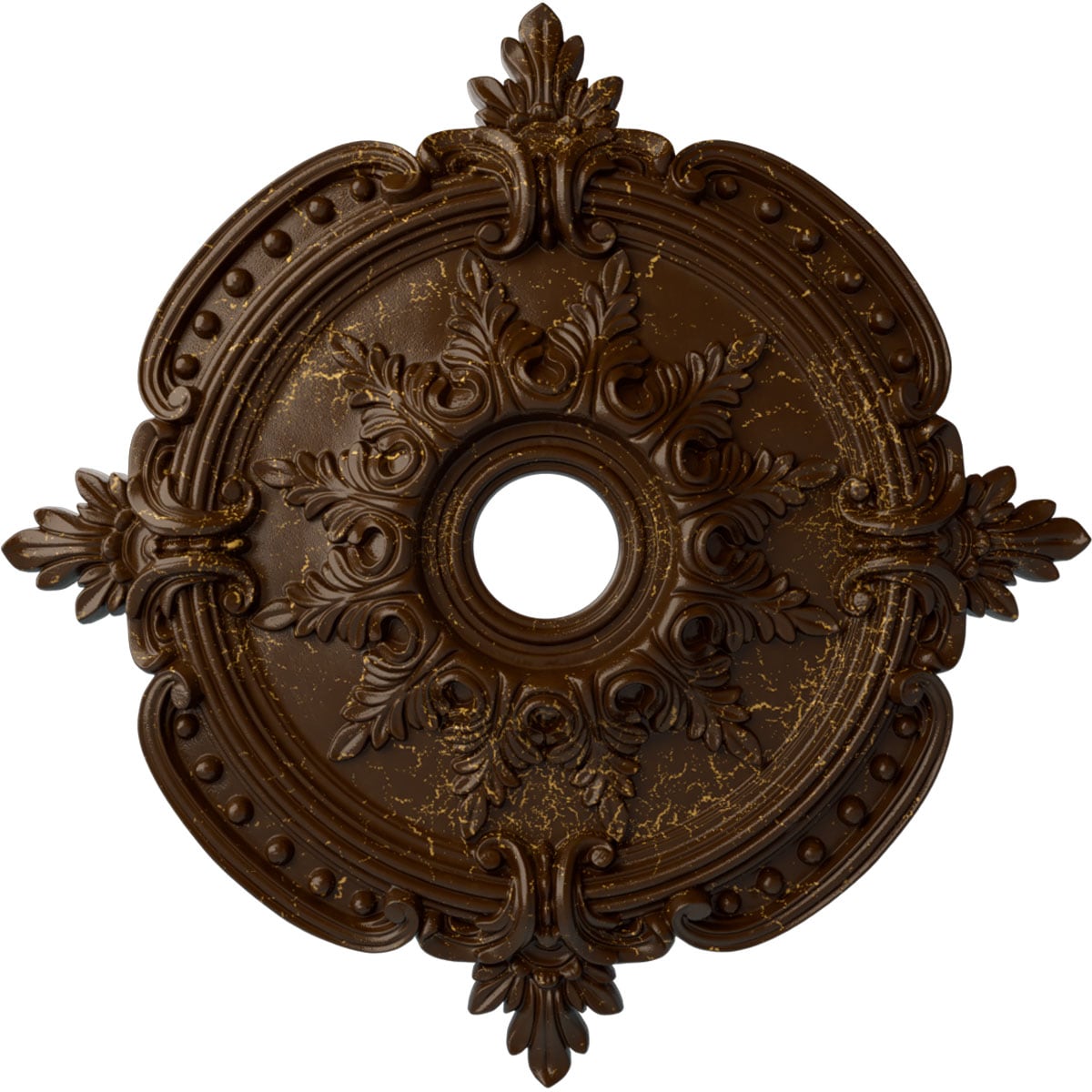 Ekena Millwork CM28BERBC Benson Classic 28.375-in W x 28.375-in L Painted Root Beer Crackle Polyurethane Whole Ceiling Medallion