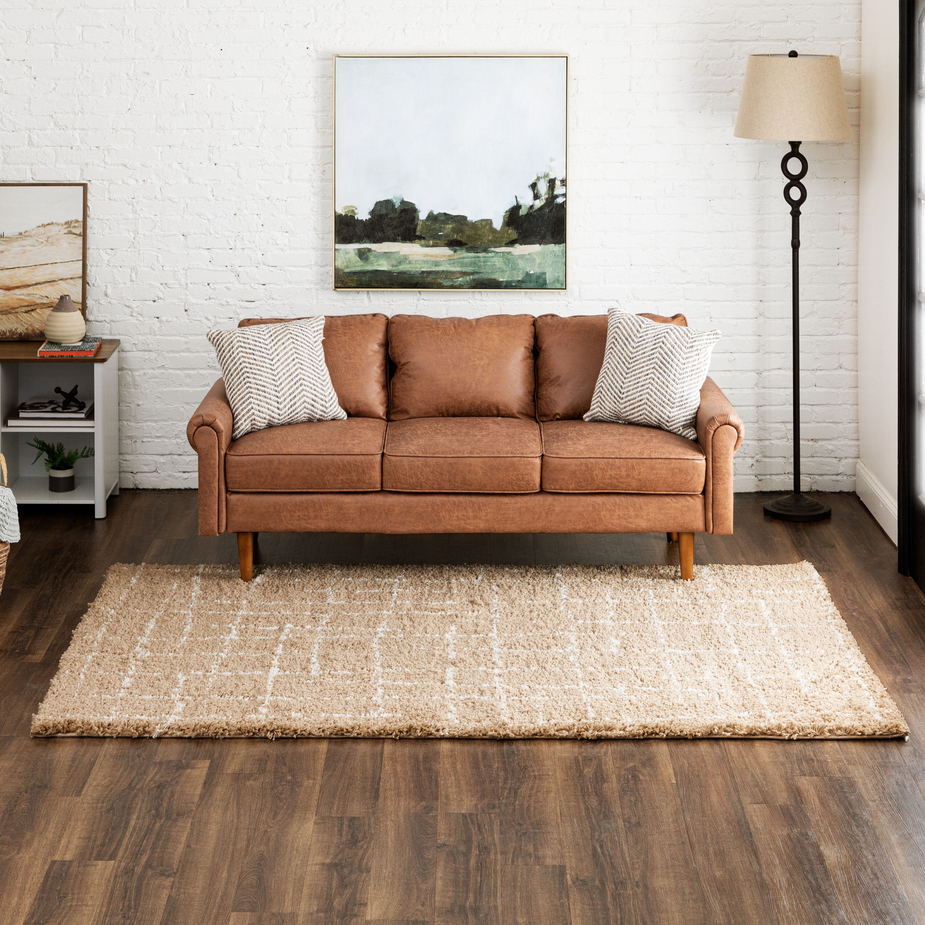 Origin 21 R1298 9899 047070 Desert Chessboard 4 x 6 (ft) Polypropylene Tan Rectangular Indoor Area rug