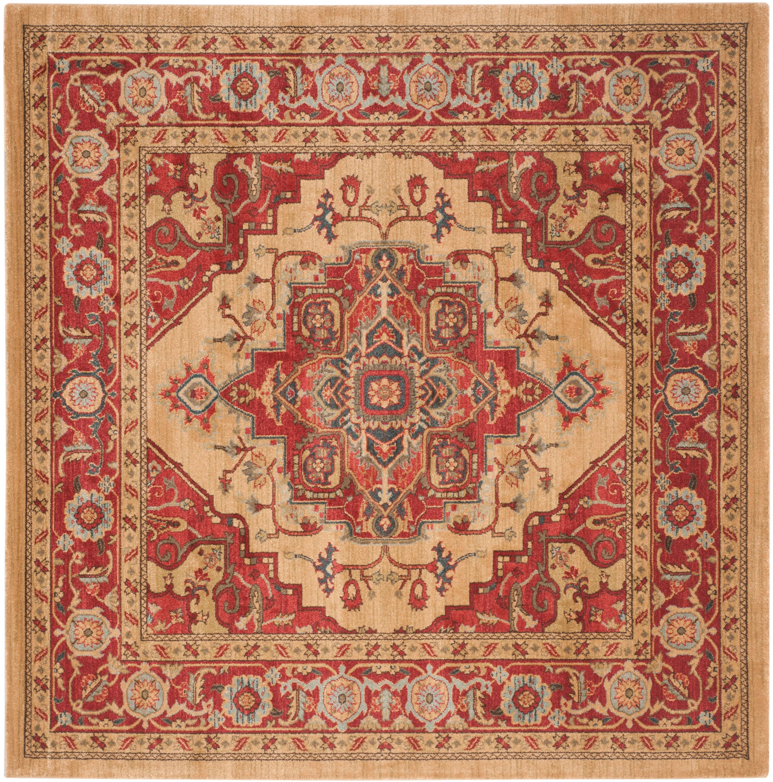Safavieh Mahal Red and Natural Square Area Rug